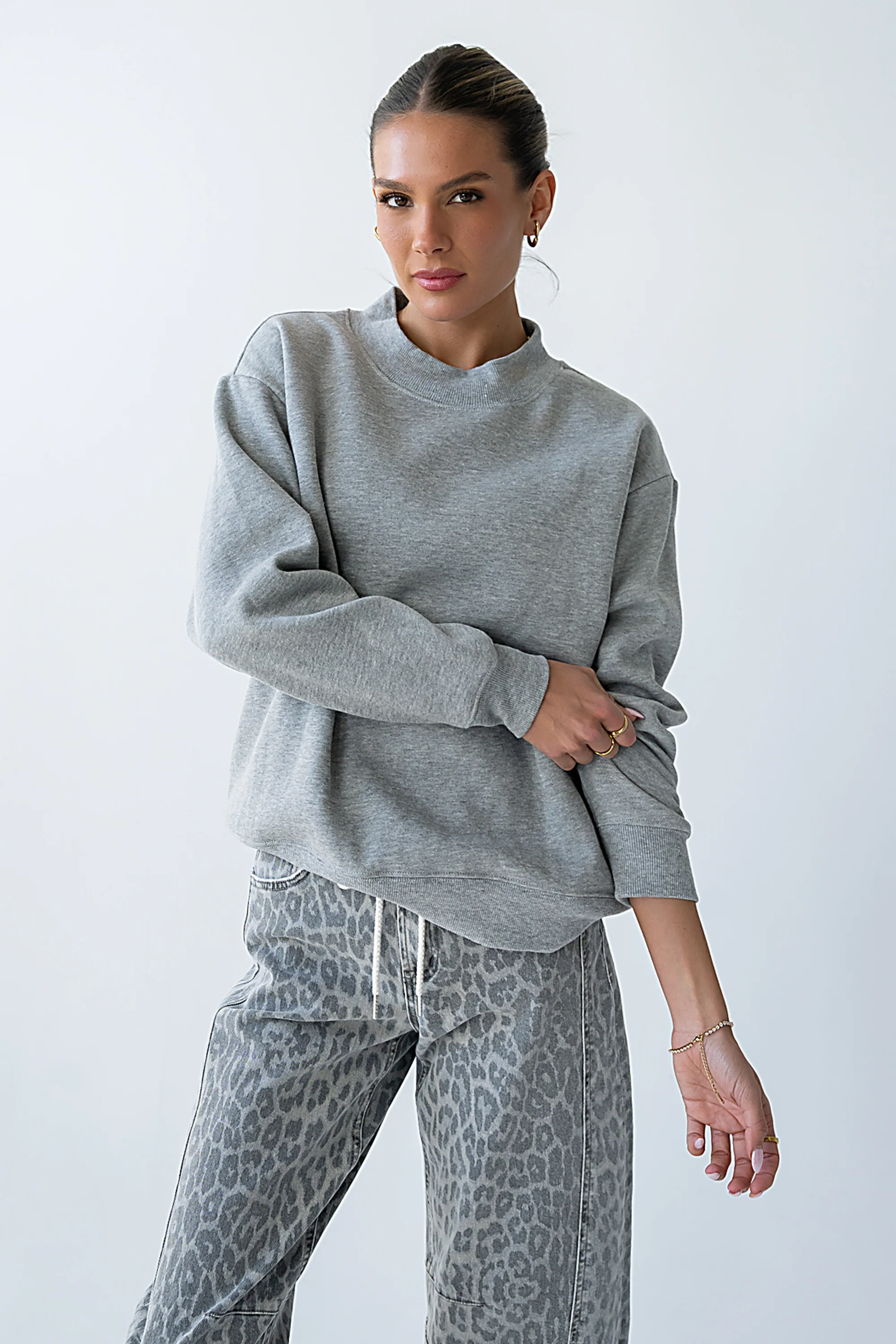 Marie Oversized Sweatshirt in Grey - FINAL SALE