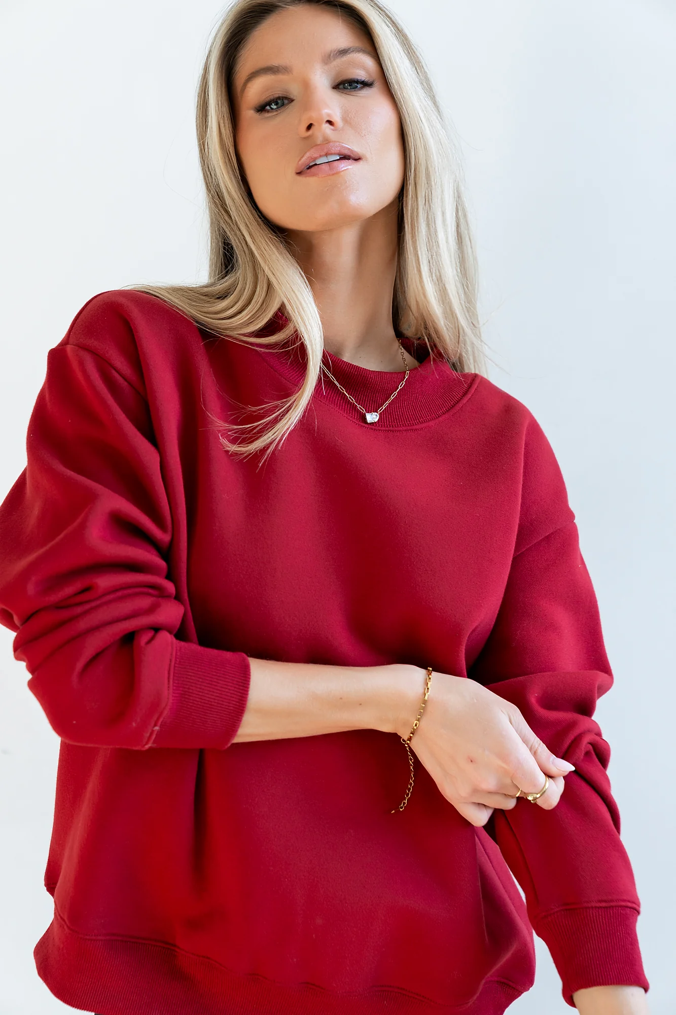 Marie Oversized Sweatshirt in Red - FINAL SALE