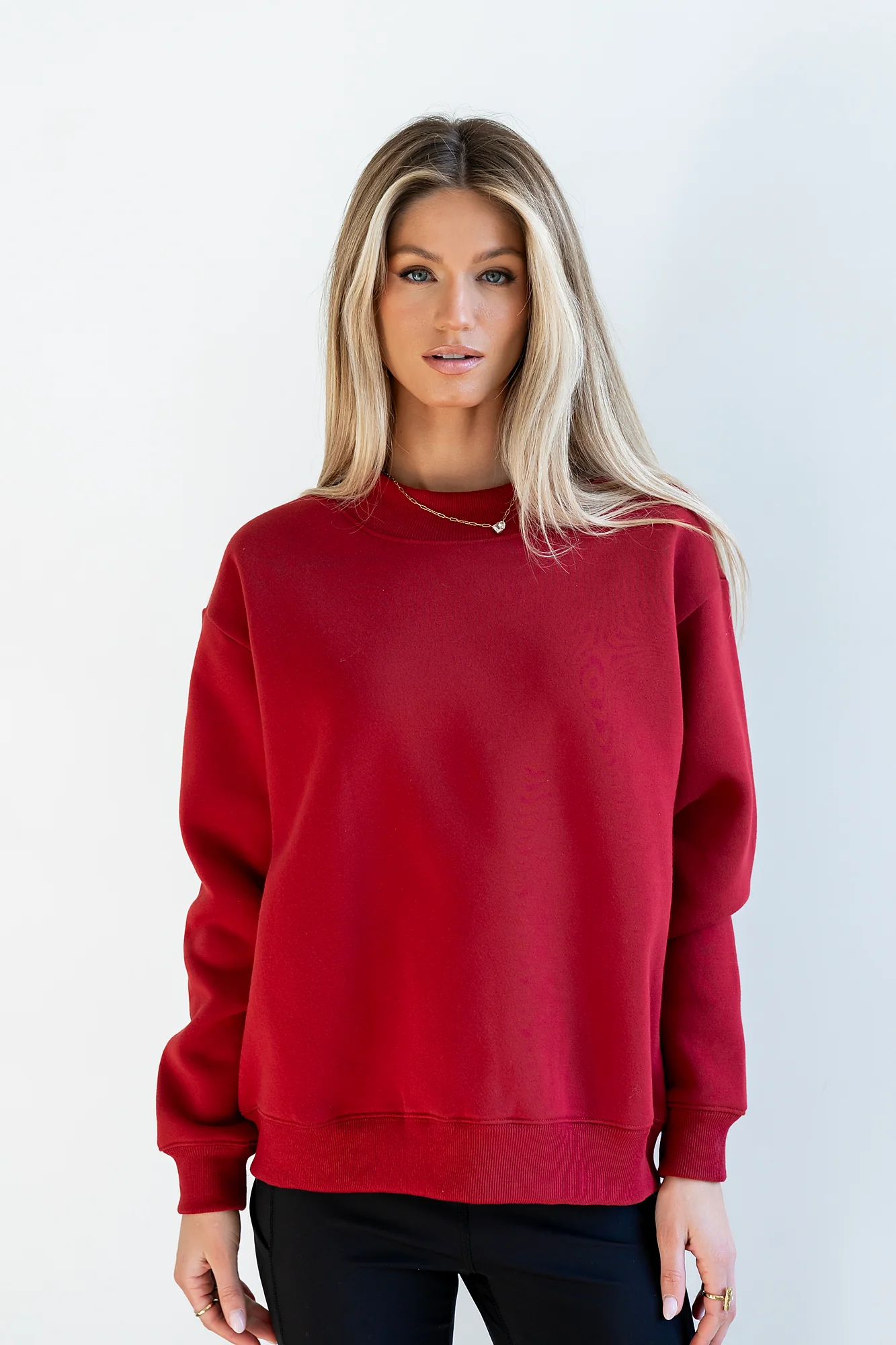 Marie Oversized Sweatshirt in Red - FINAL SALE - Image 2