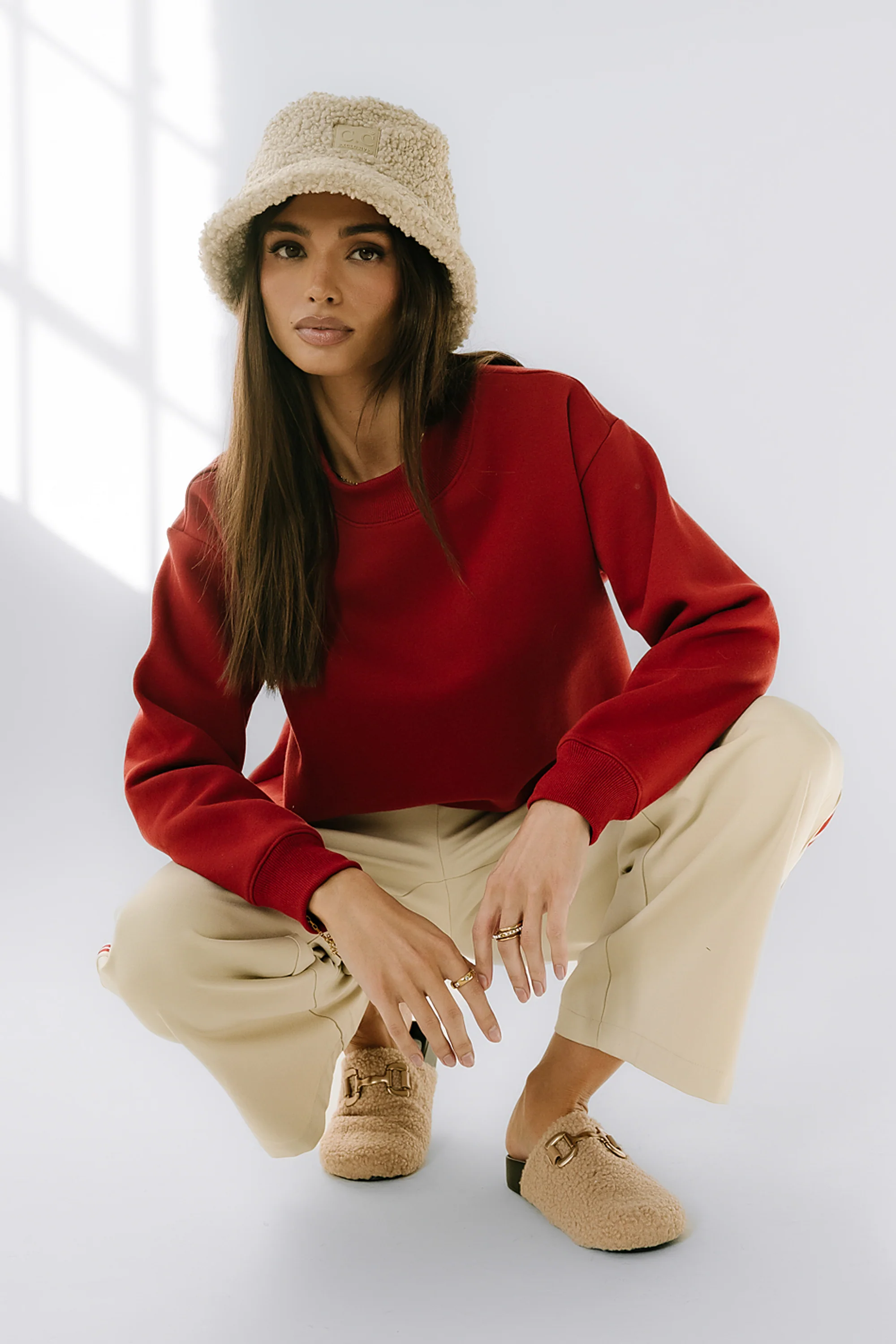 Marie Oversized Sweatshirt in Red - FINAL SALE - Image 5