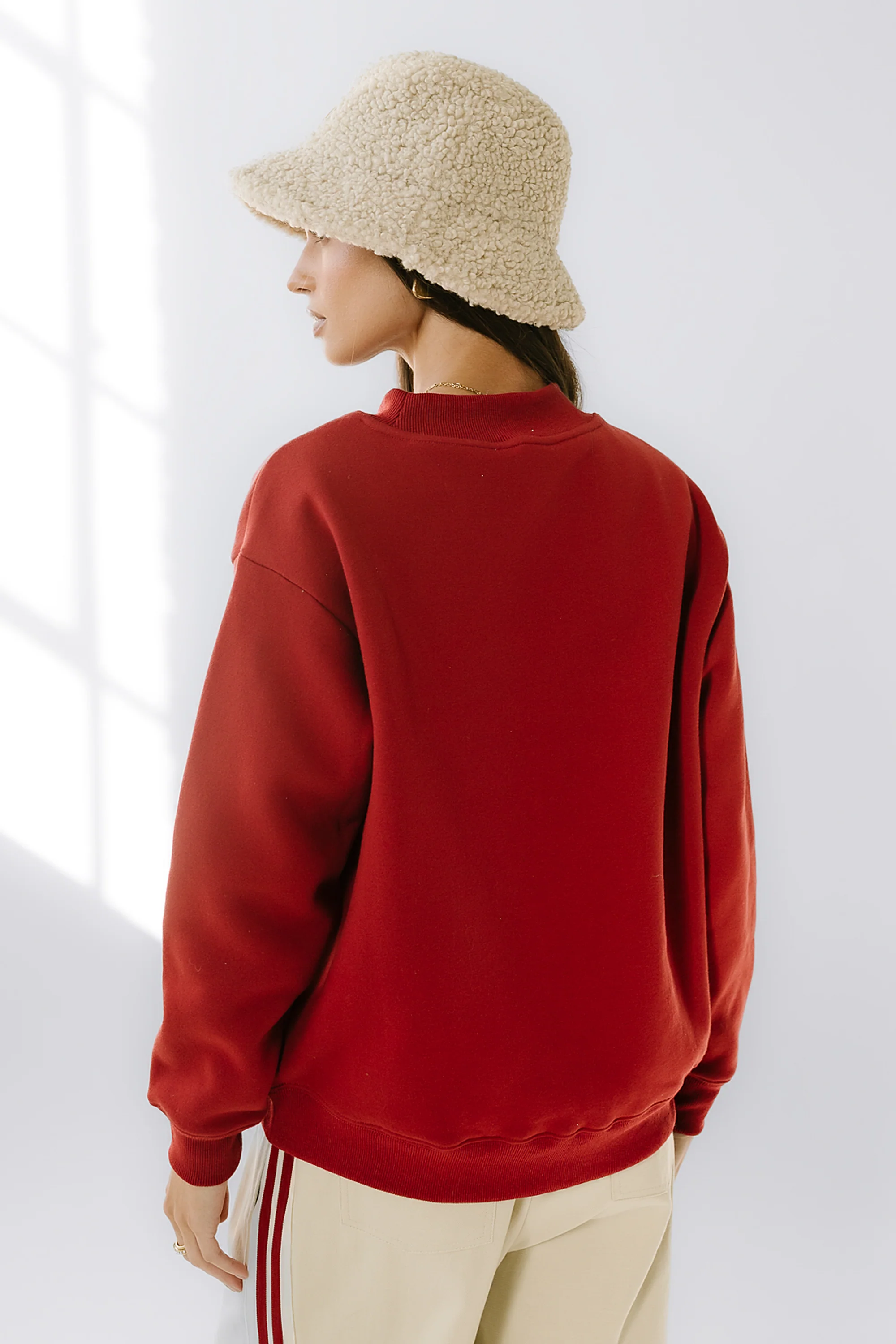 Marie Oversized Sweatshirt in Red - FINAL SALE - Image 7