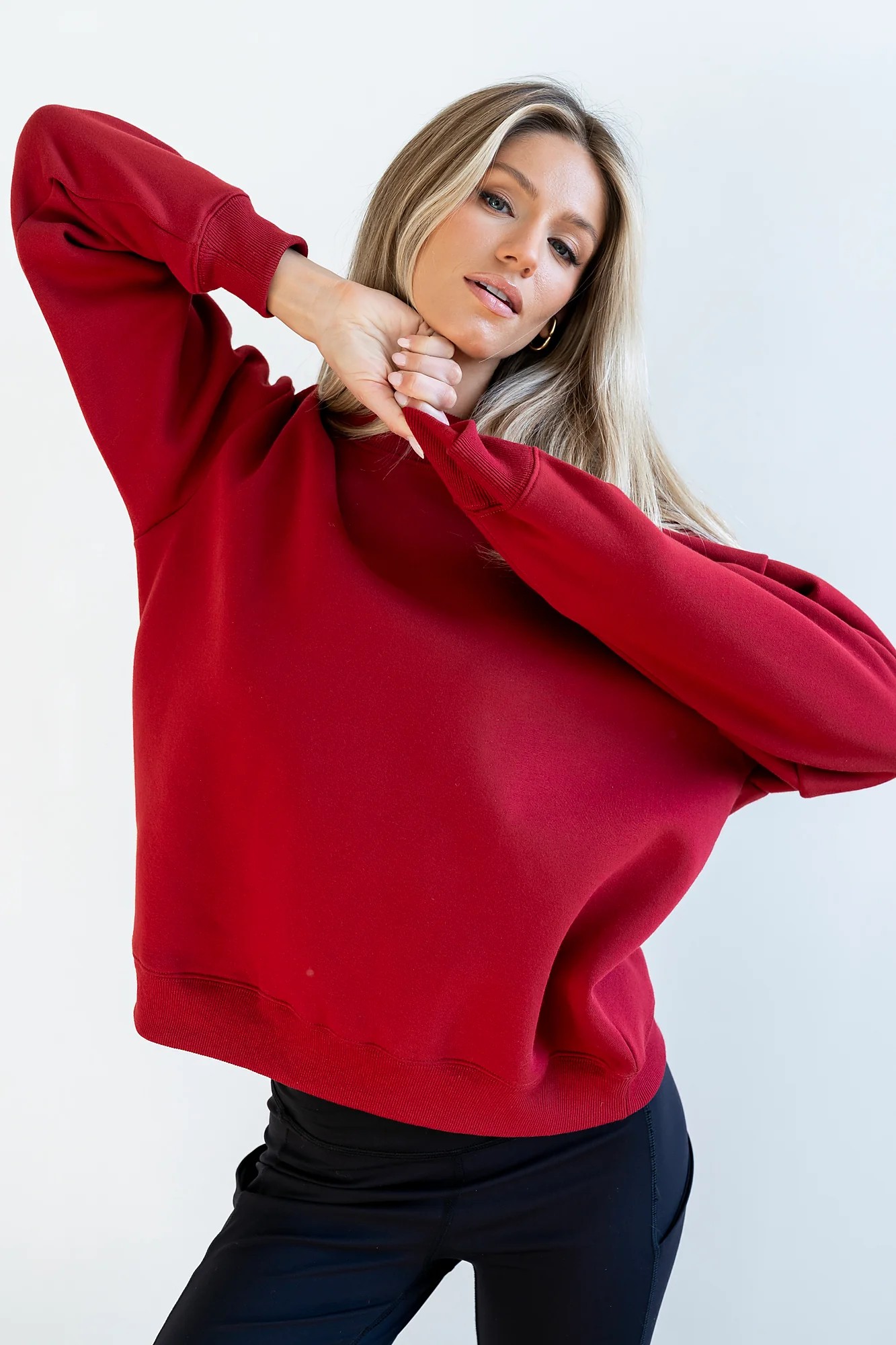 Marie Oversized Sweatshirt in Red - FINAL SALE - Image 8
