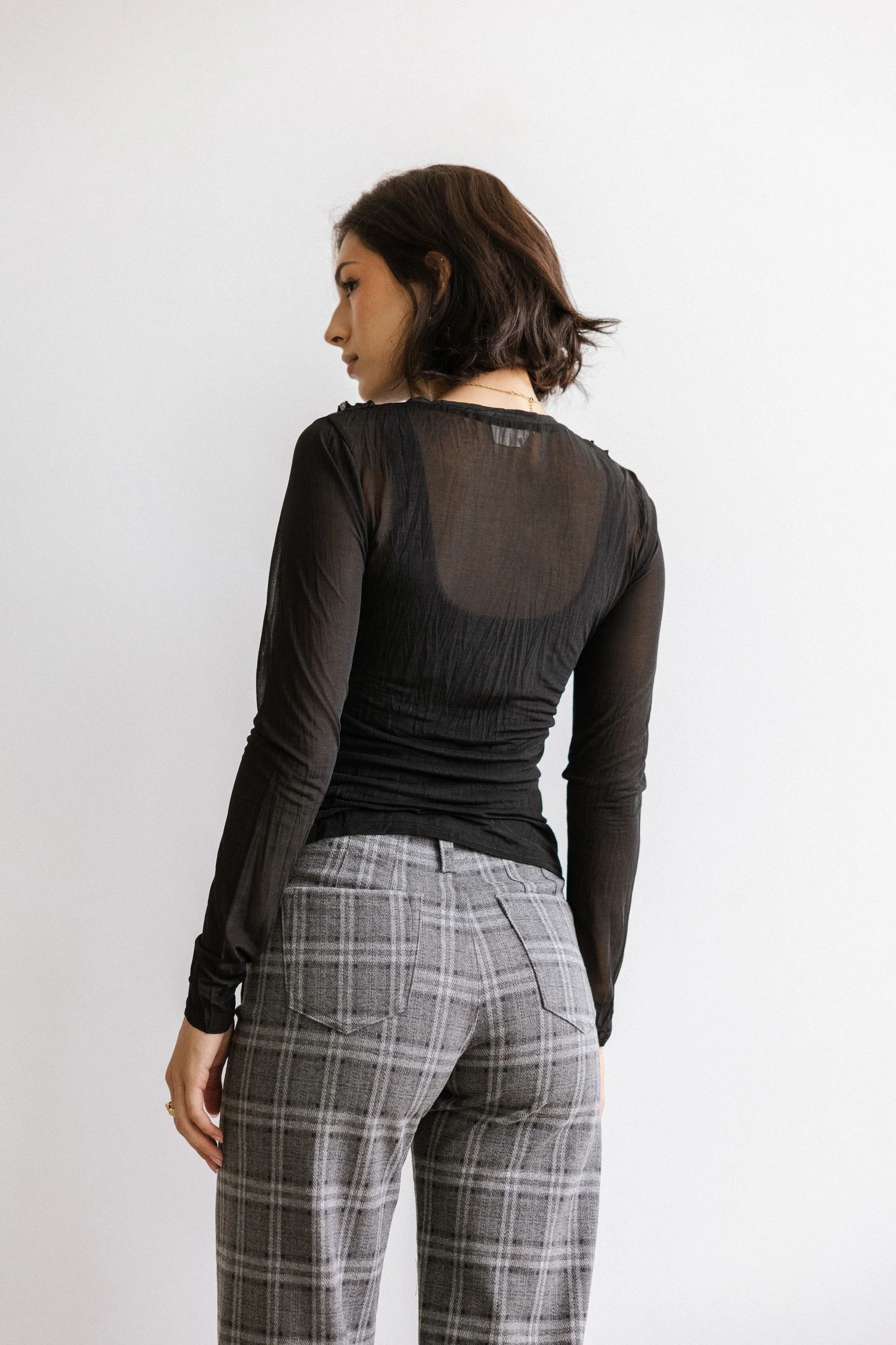 Marie Sheer Top in Black - FINAL SALE - Image 3