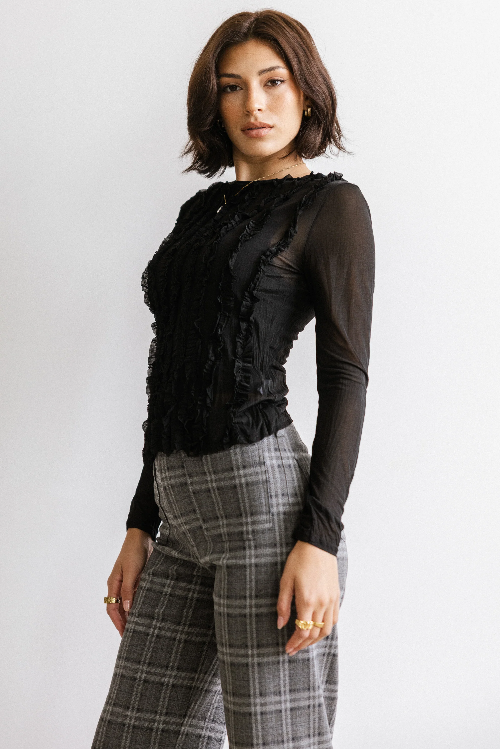 Marie Sheer Top in Black - FINAL SALE - Image 4