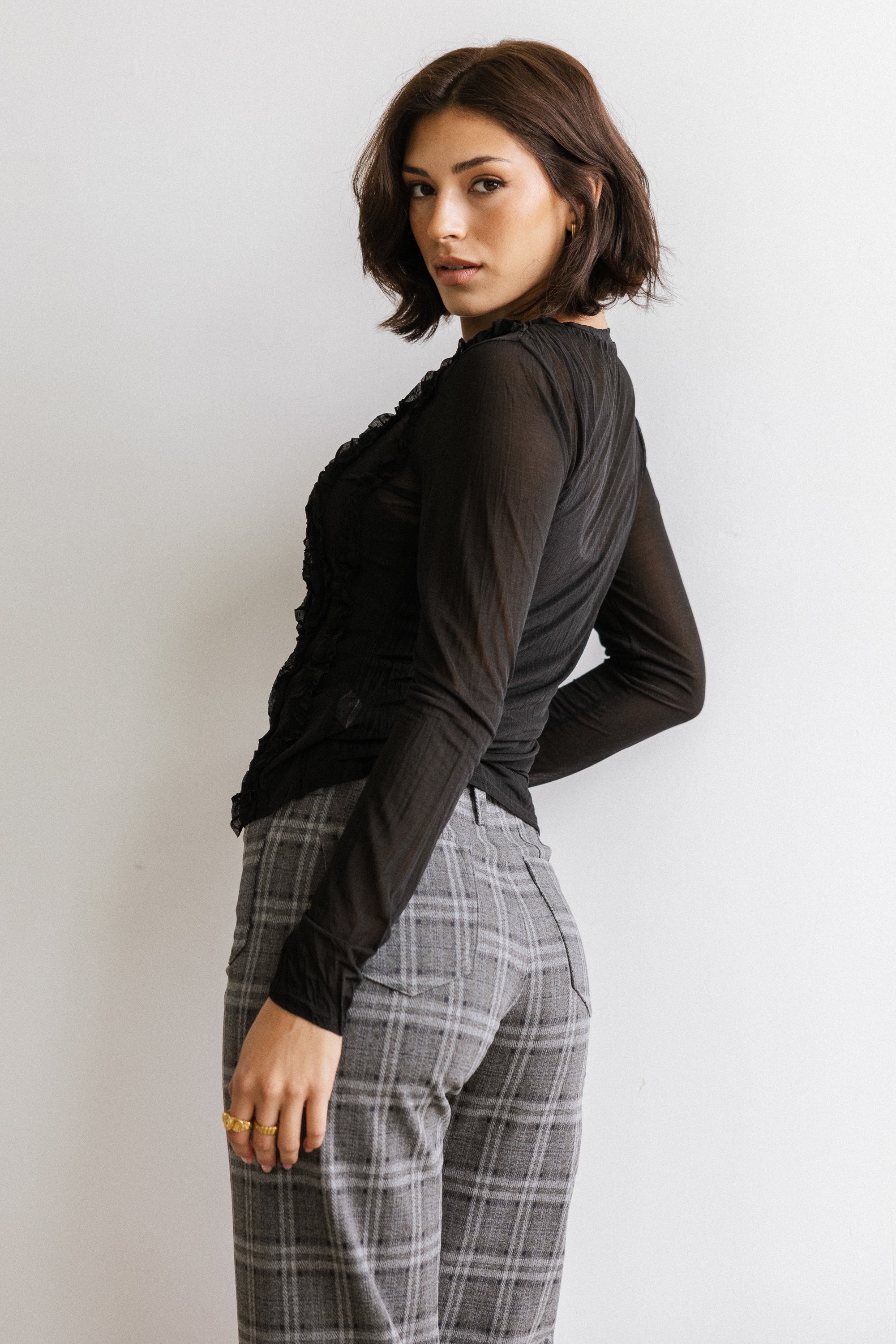 Marie Sheer Top in Black - FINAL SALE - Image 5