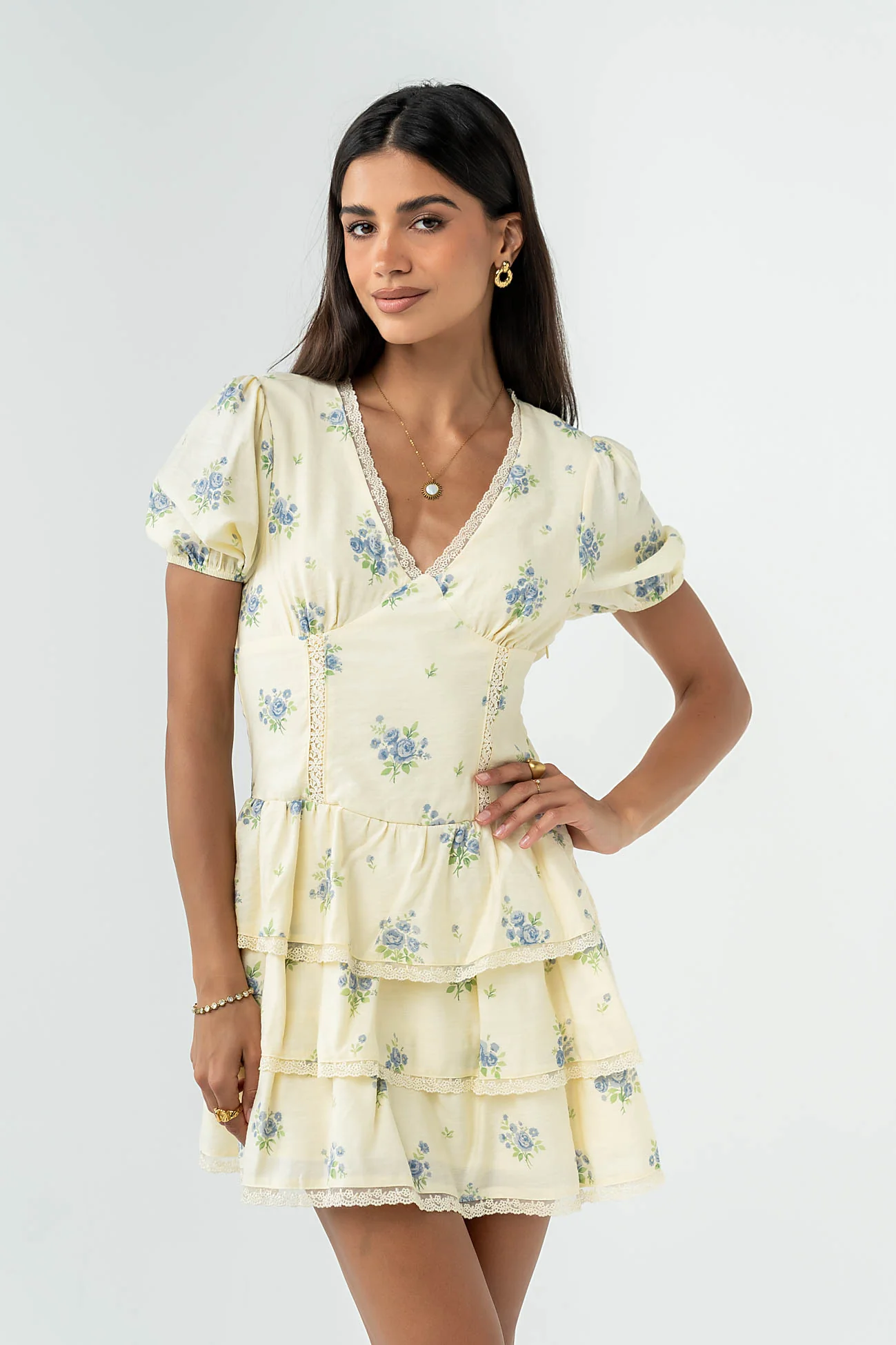 Marina Floral Mini Dress - Image 13