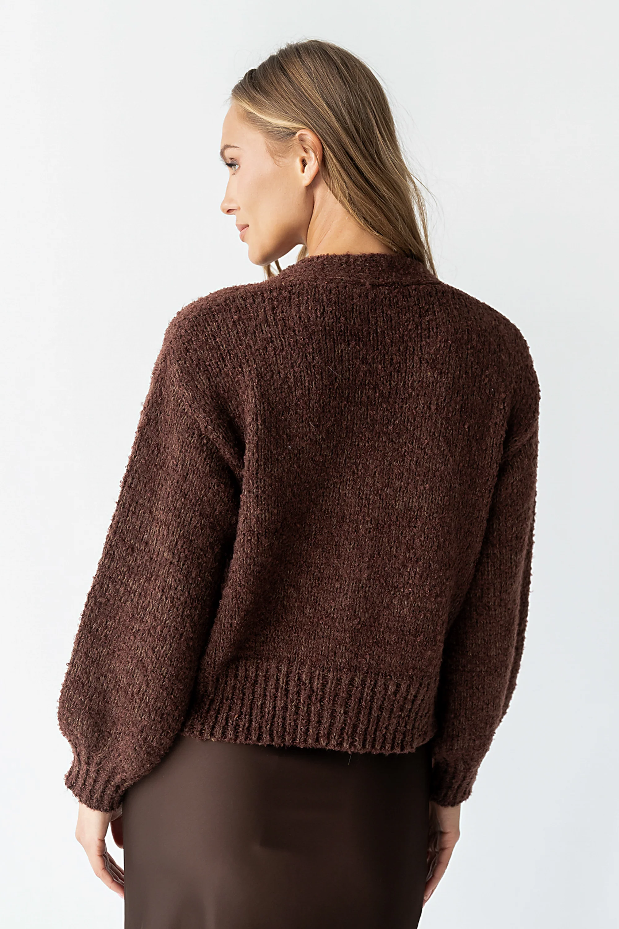 Markie Knit Cardigan in Brown - Image 5