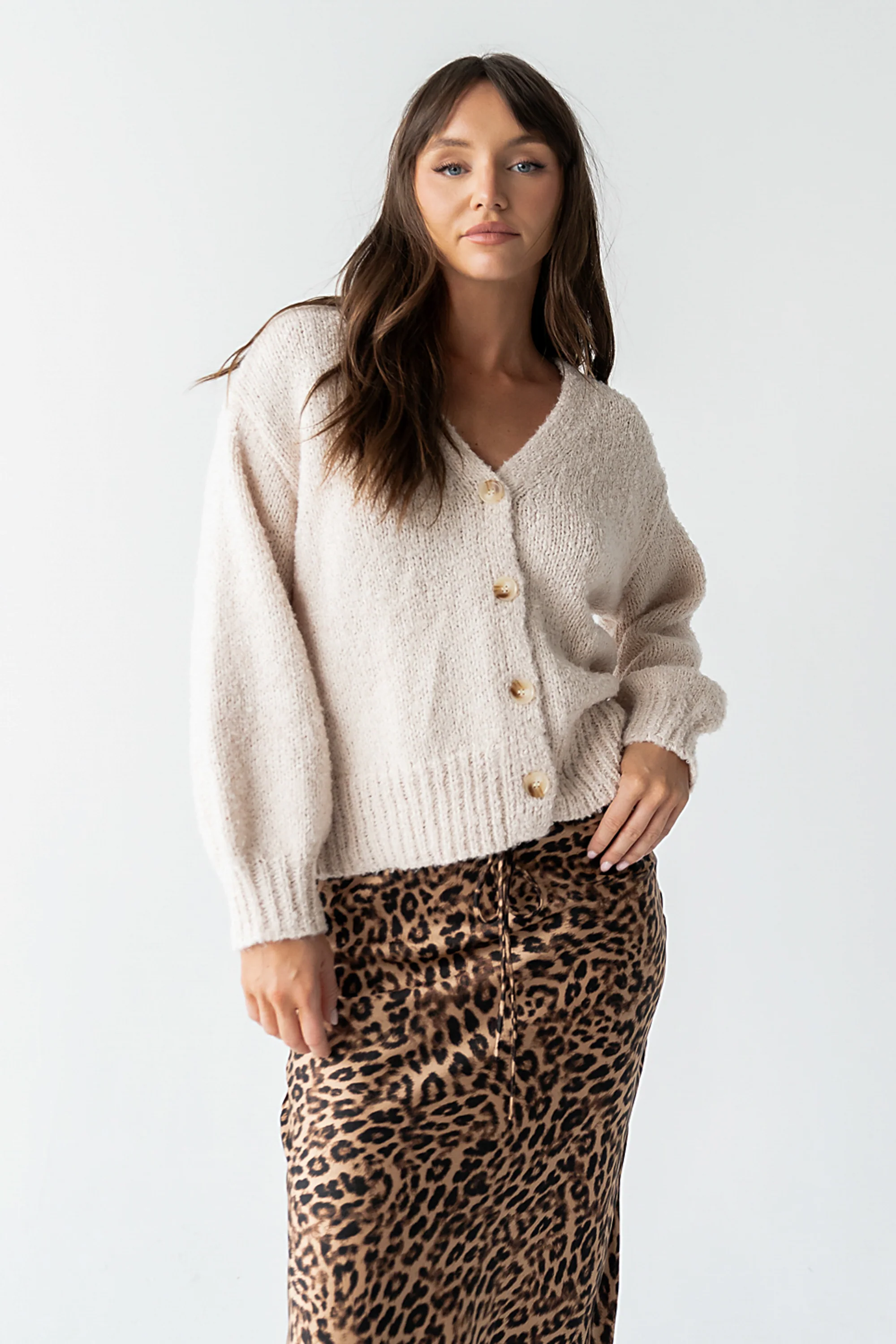 Markie Knit Cardigan in Cream - Image 5