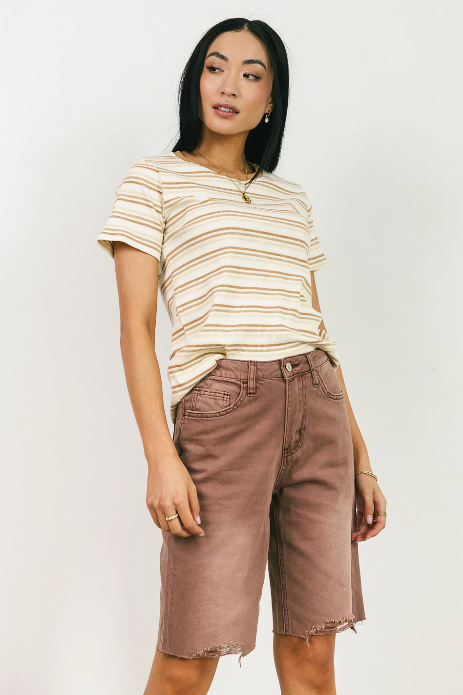Marlene Denim Shorts in Mauve - FINAL SALE - Image 2