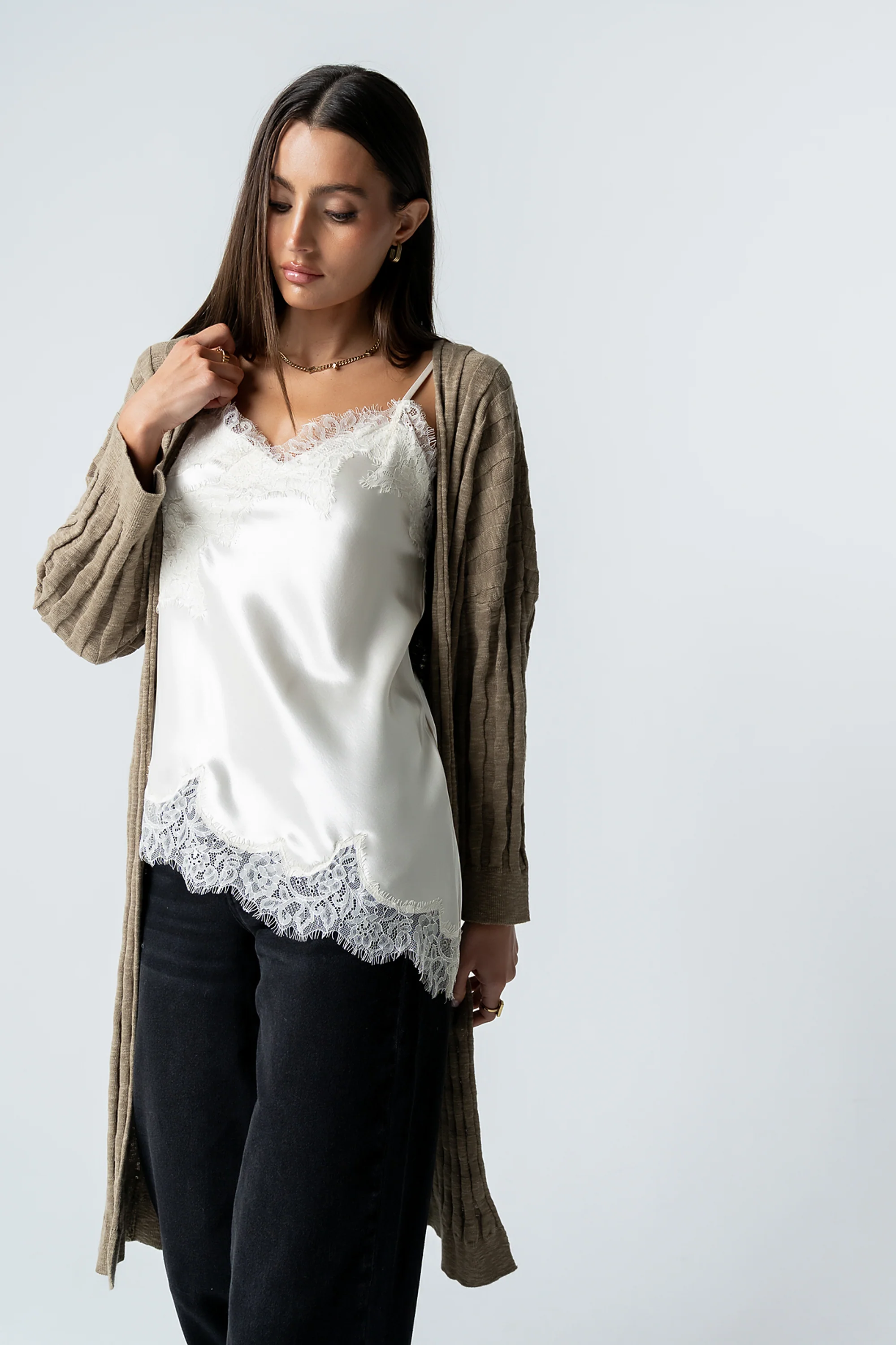 Marlie Asymmetrical Top in Cream - Image 11