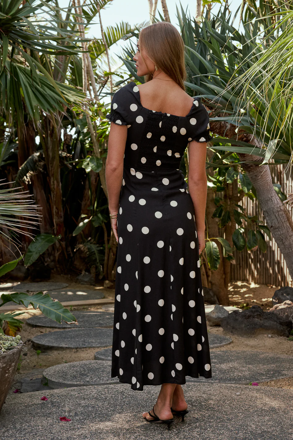 Marlow Polka Dot Maxi Dress In Black - FINAL SALE - Image 3