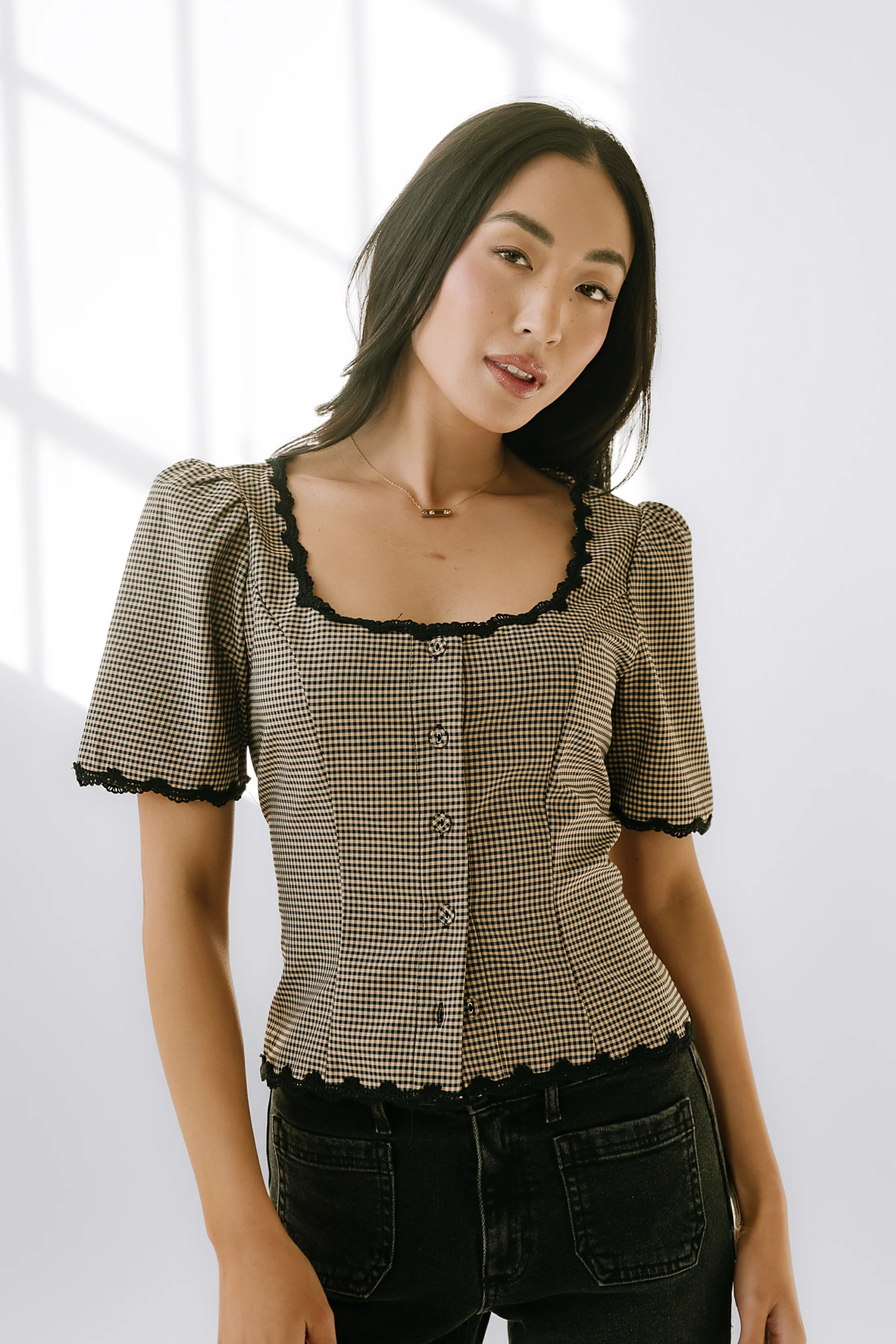 Marrel Gingham Blouse - FINAL SALE - Image 4