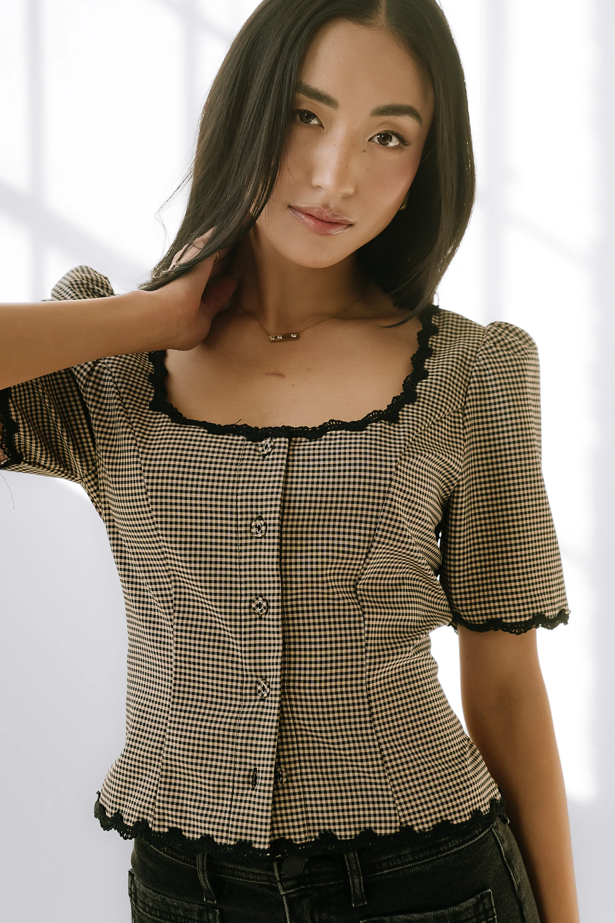 Marrel Gingham Blouse - FINAL SALE - Image 6