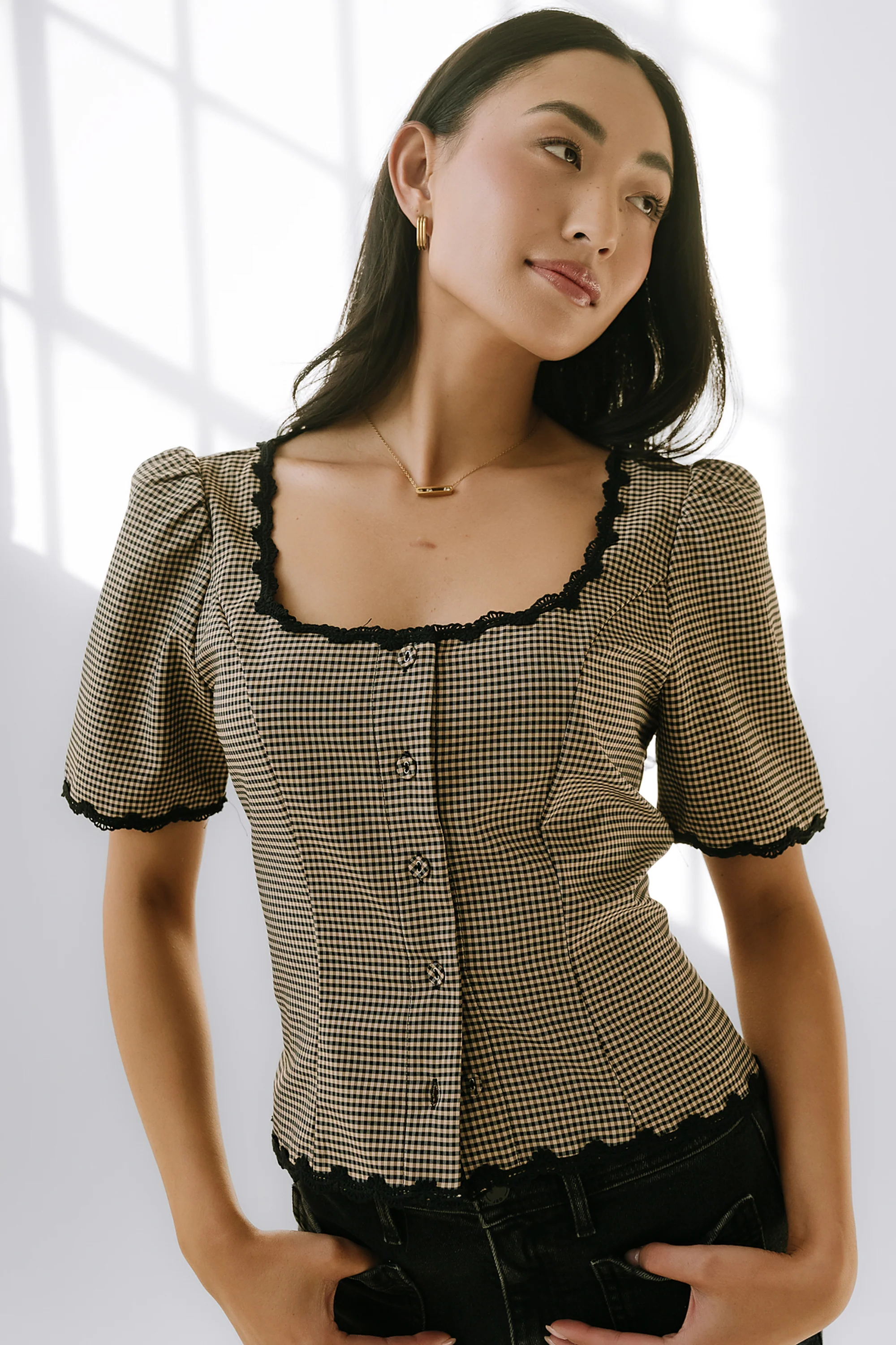 Marrel Gingham Blouse - FINAL SALE - Image 7