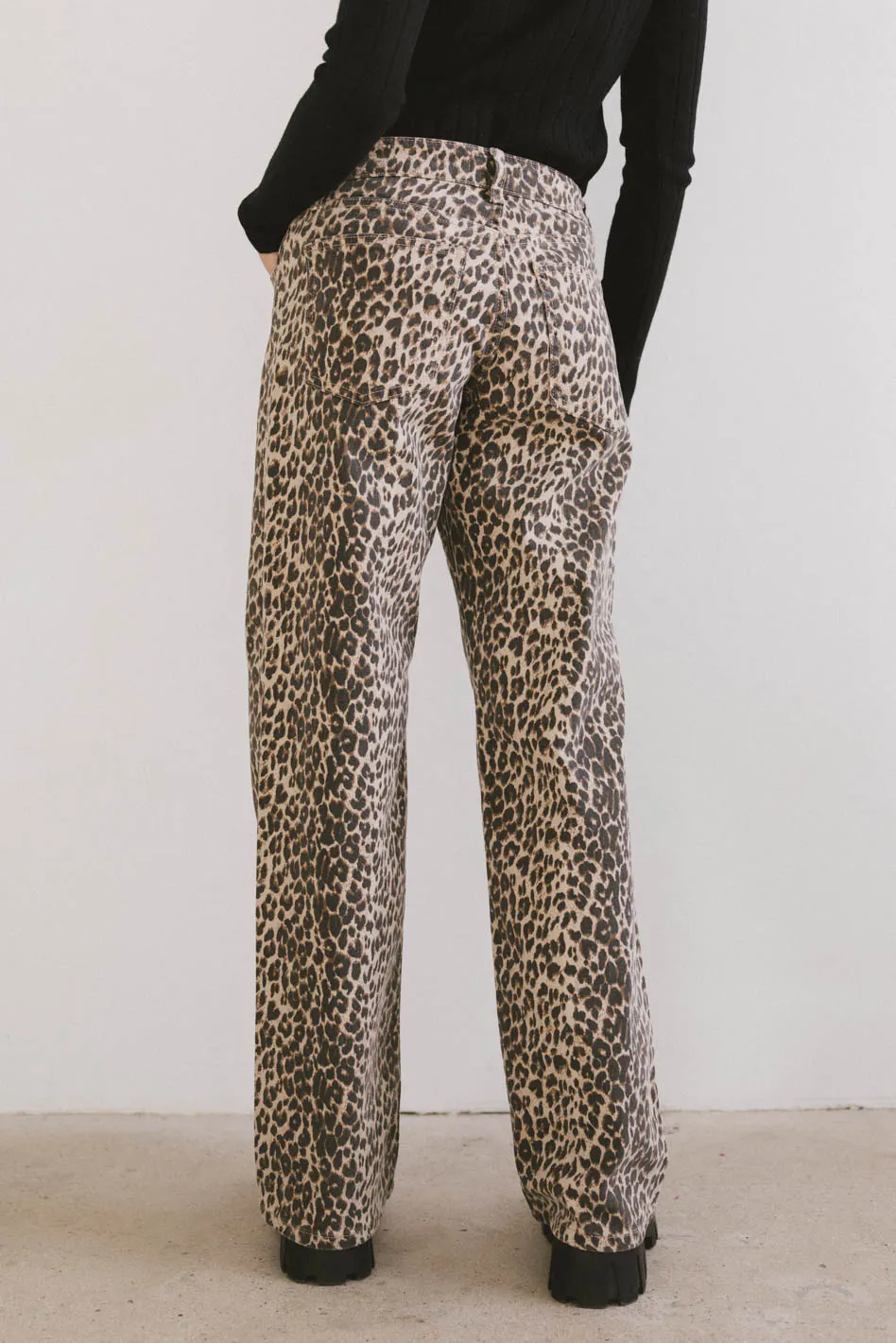 Marshall Straight Leg Jeans in Leopard - Image 3