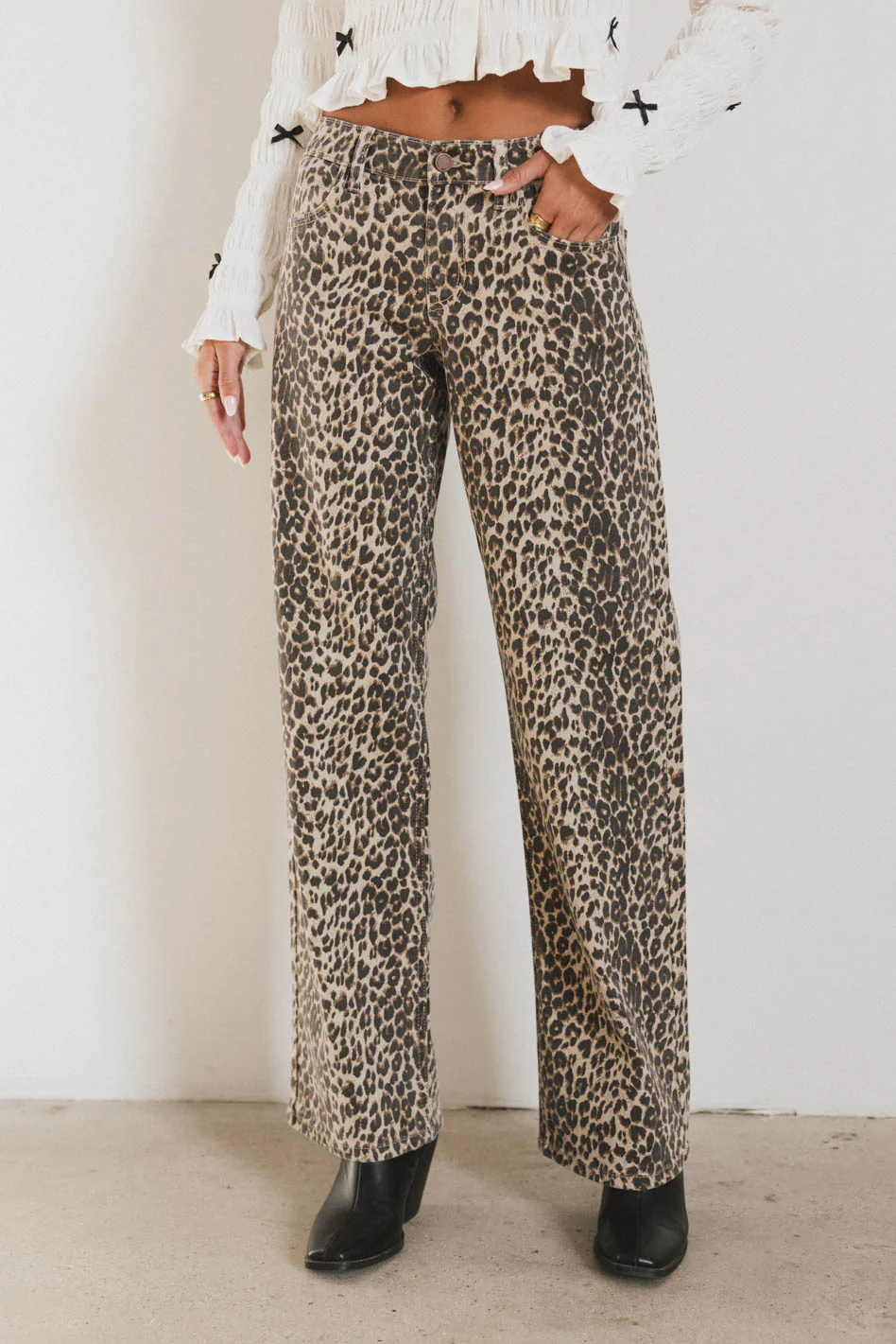 Marshall Straight Leg Jeans in Leopard - Image 6