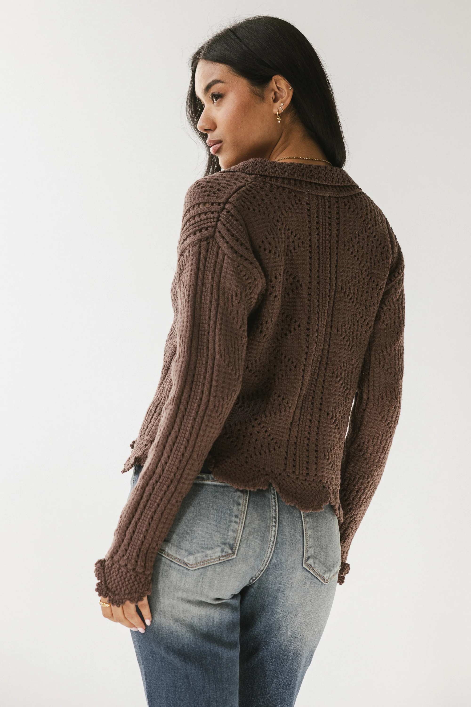 Mary Crochet Cardigan in Brown - FINAL SALE - Image 3