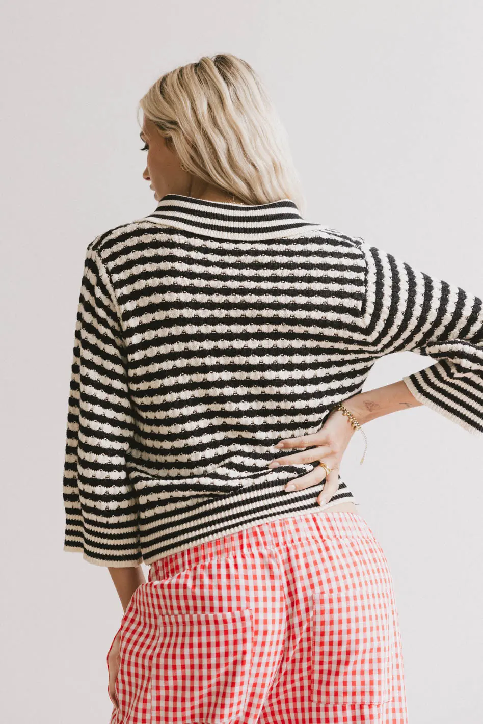 Mason Collared Sweater in Black - FINAL SALE - Image 2