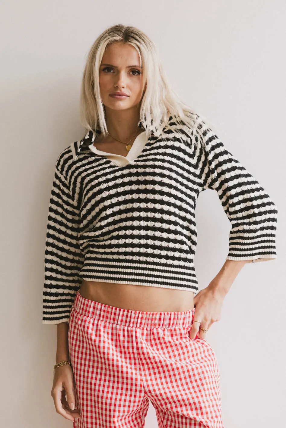 Mason Collared Sweater in Black - FINAL SALE - Image 4