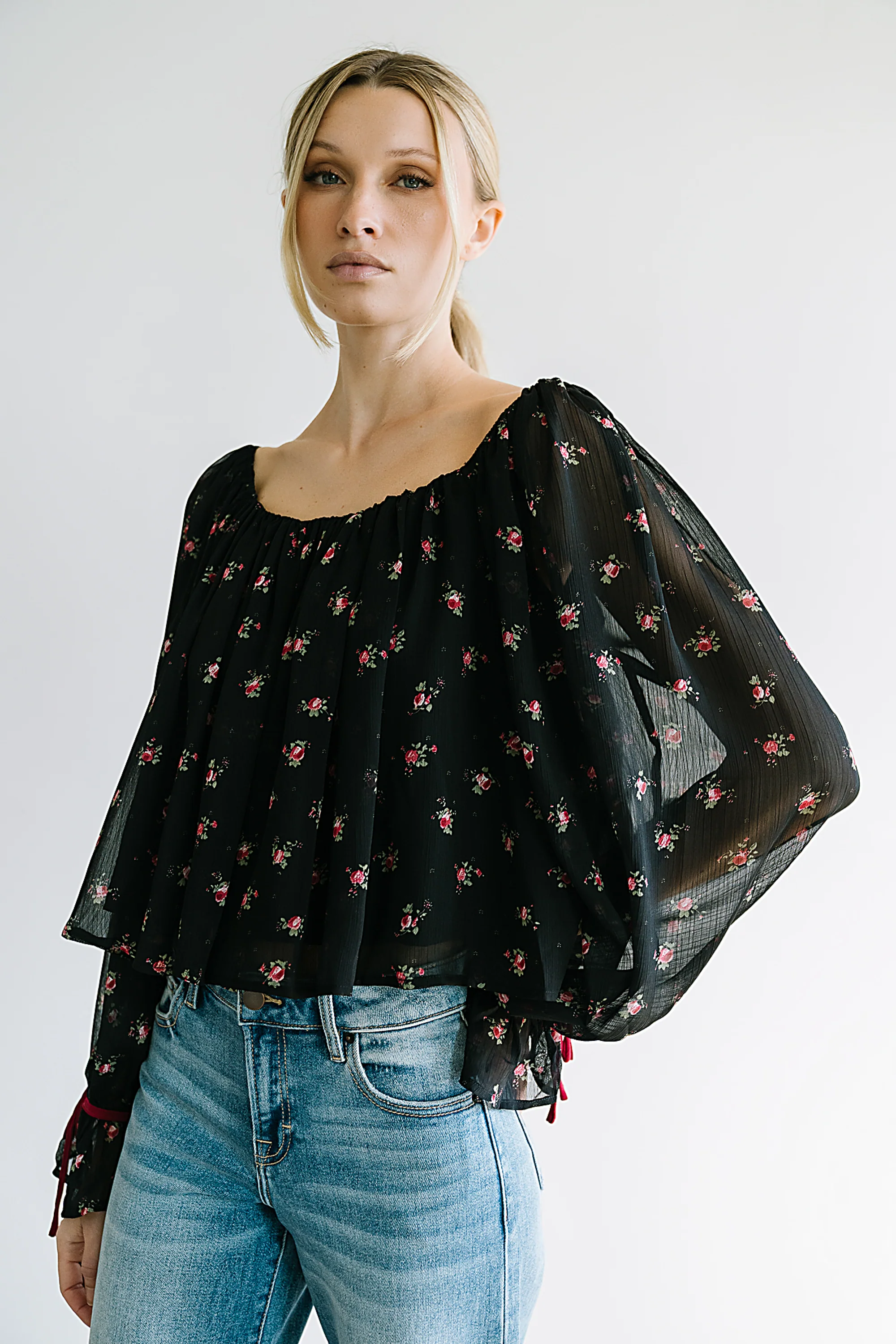 Mateo Floral Crinkle Blouse - FINAL SALE - Image 4