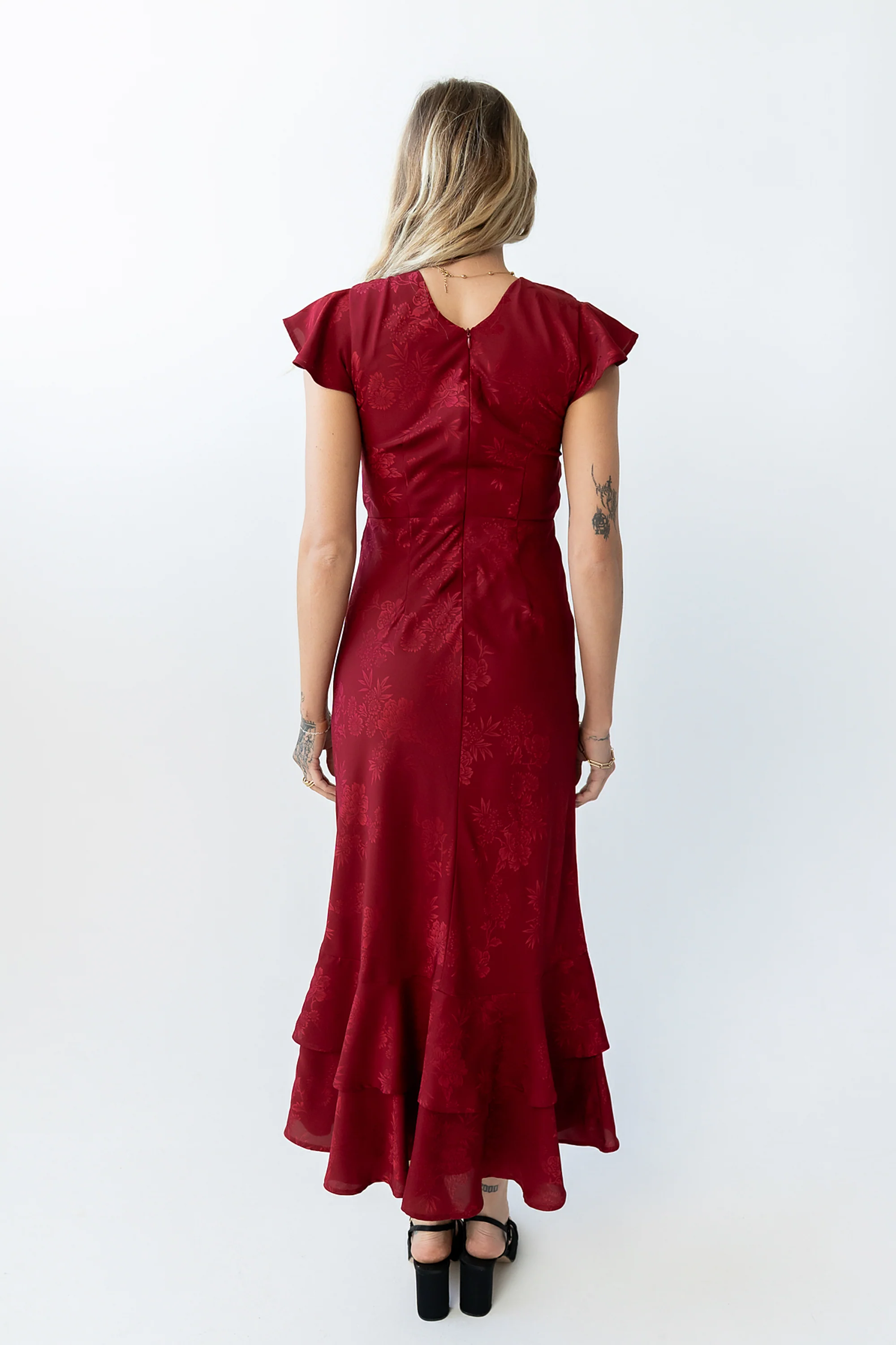 Mateo Floral Maxi Dress in Red - Image 2