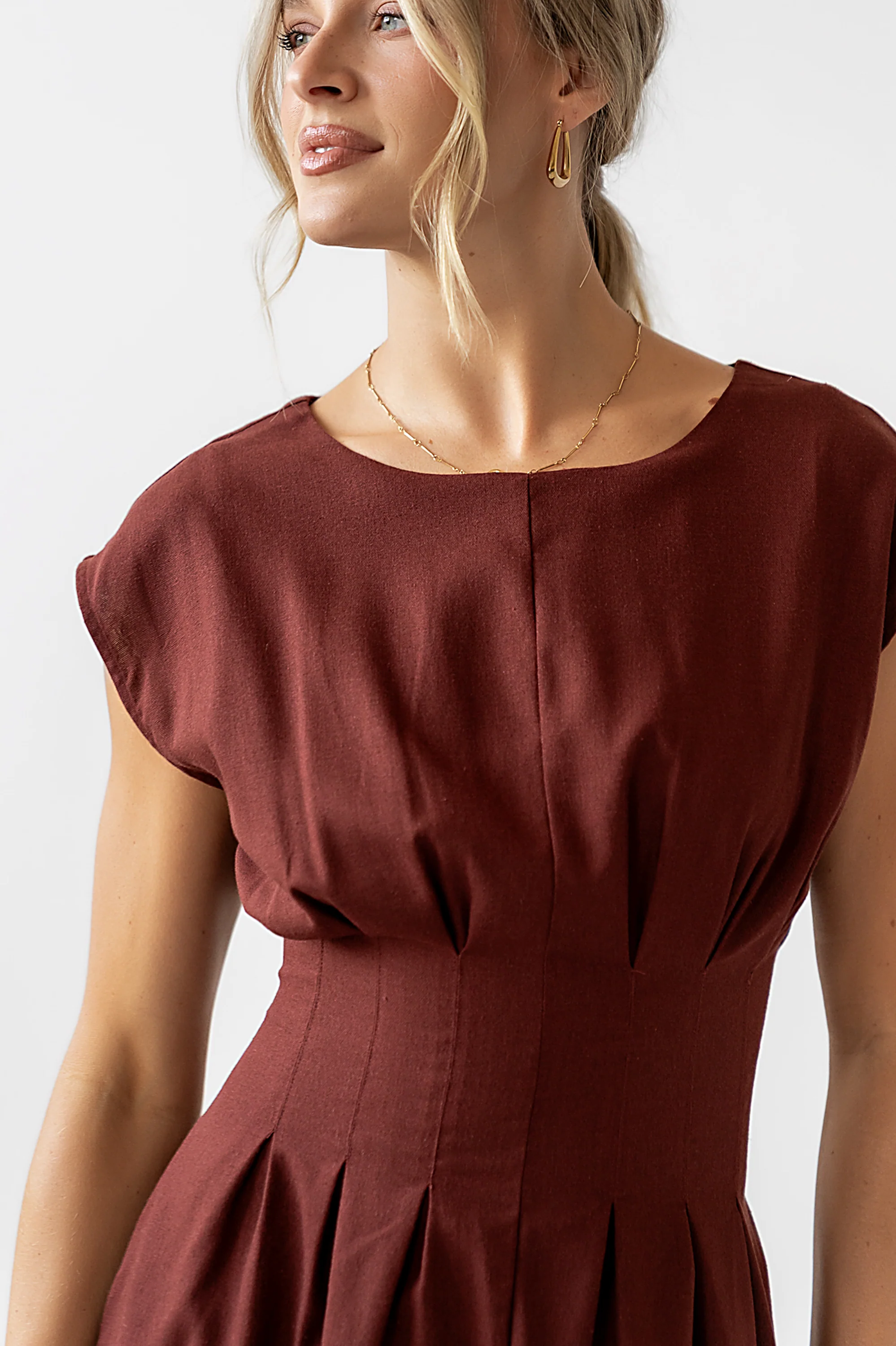 Matilda Pleated Maxi Dress in Rust - FINAL SALE - Image 4