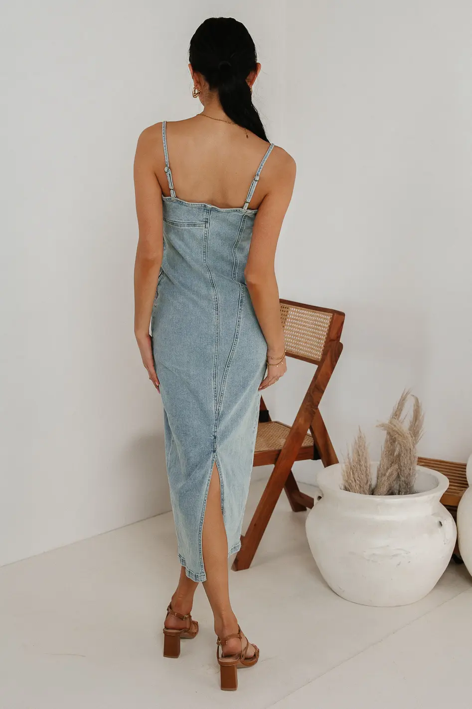 Maxine Denim Midi Dress - FINAL SALE - Image 3