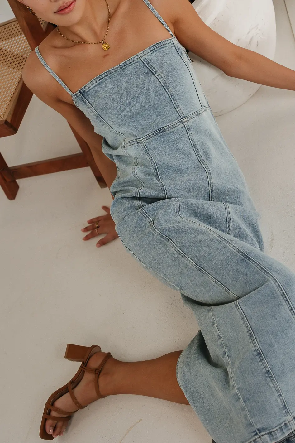 Maxine Denim Midi Dress - FINAL SALE - Image 4