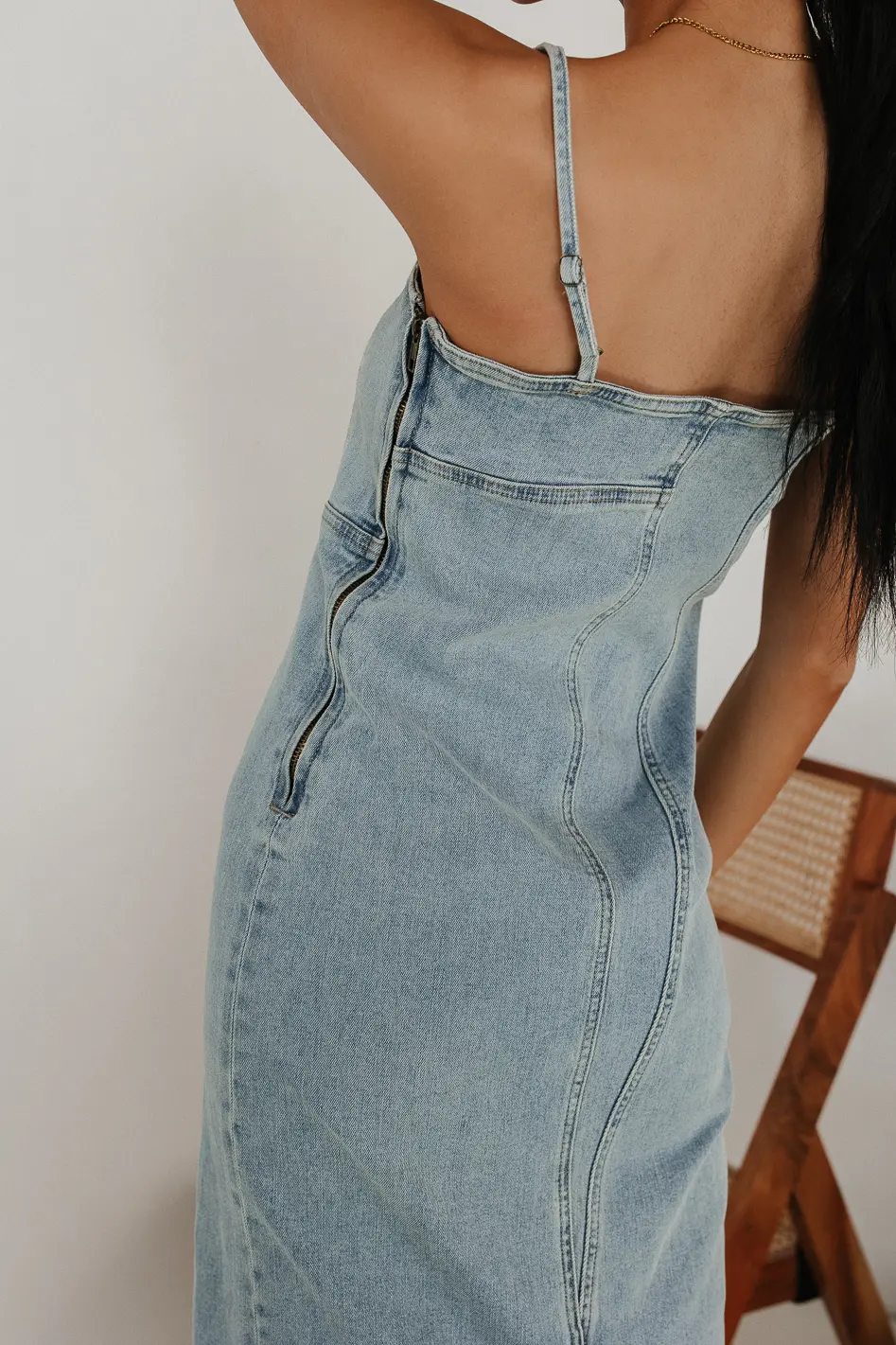 Maxine Denim Midi Dress - FINAL SALE - Image 5