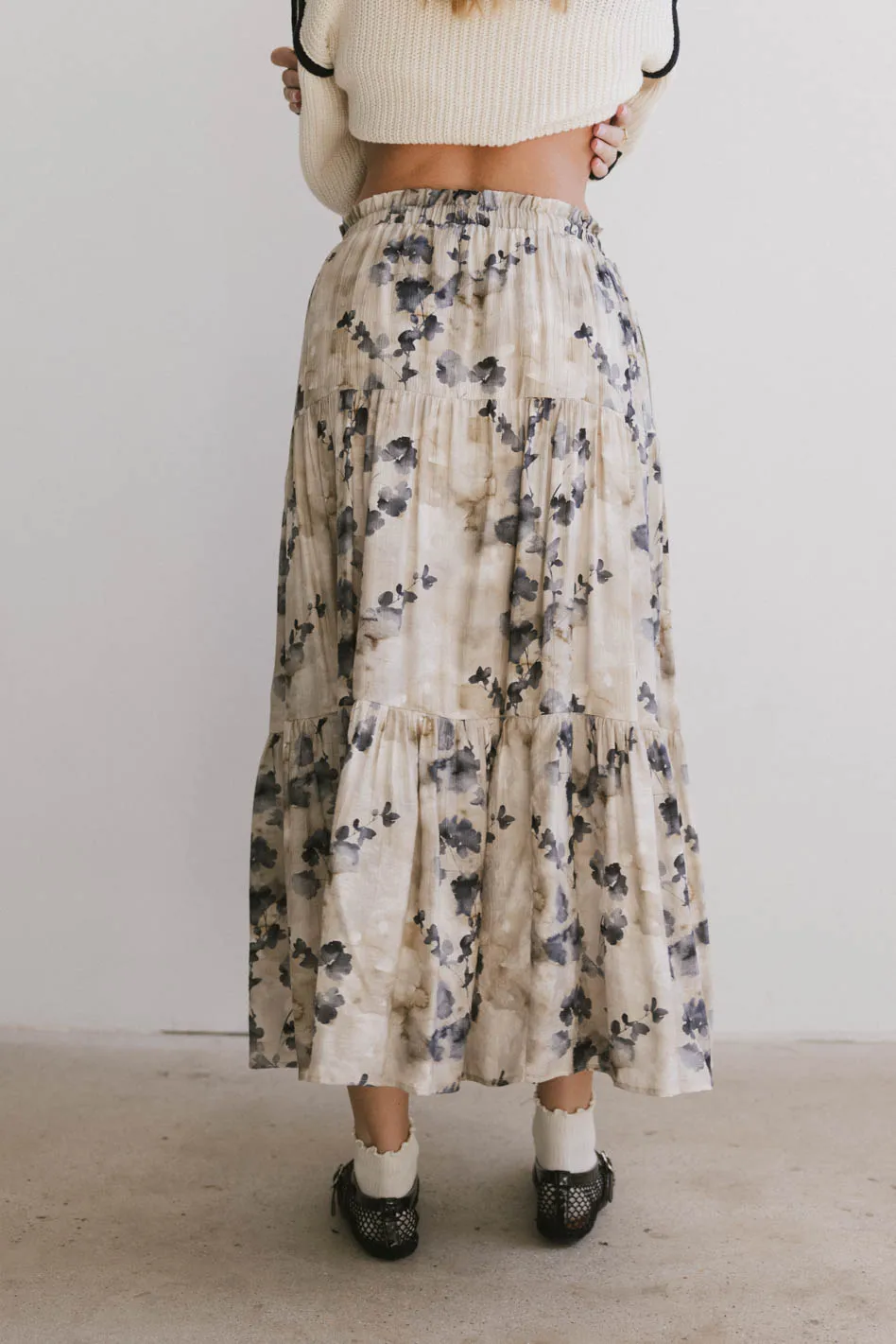 Maxine Floral Skirt in Blue - FINAL SALE - Image 4