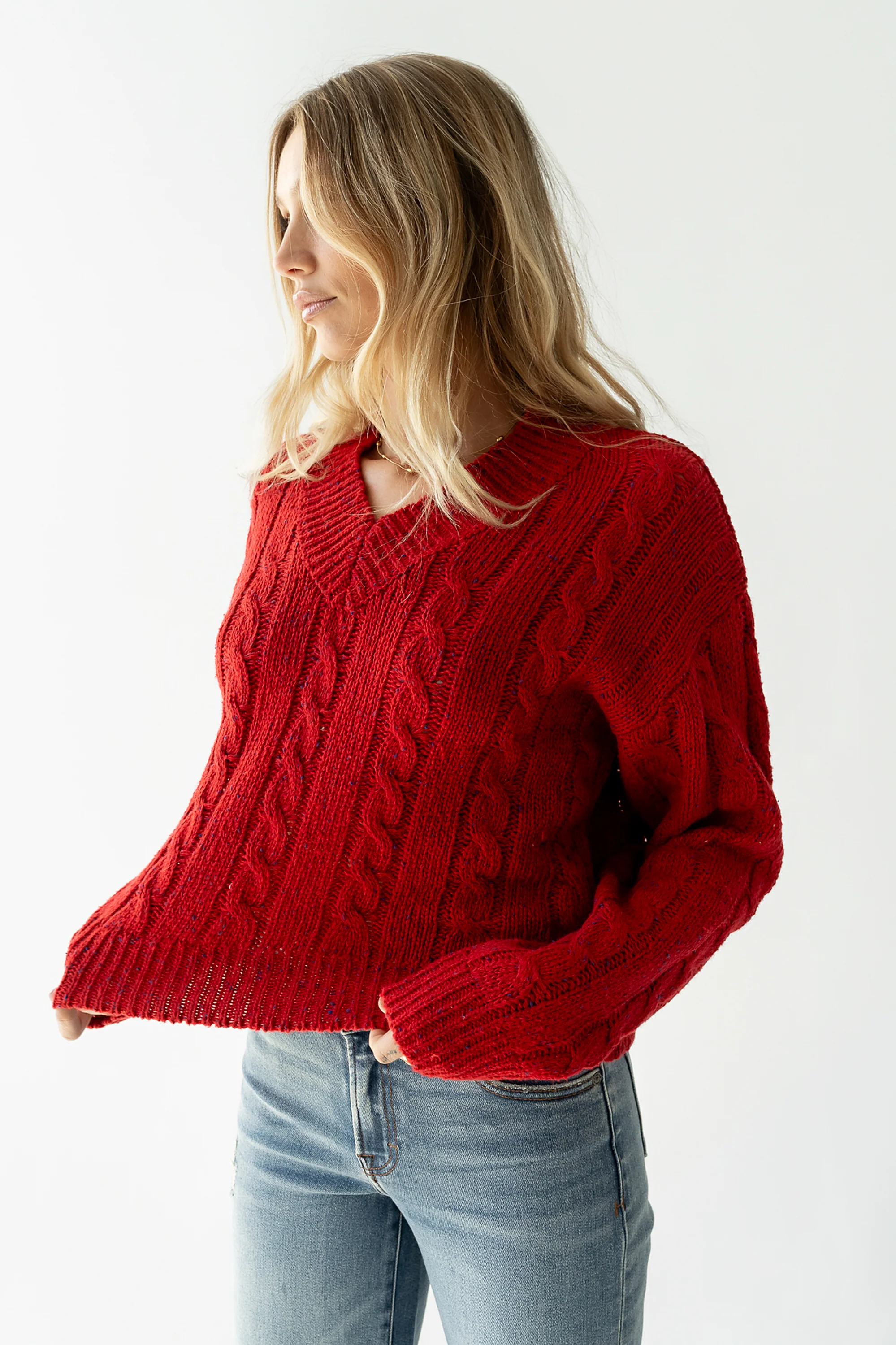 Maxine Speckled Sweater in Red - Image 2