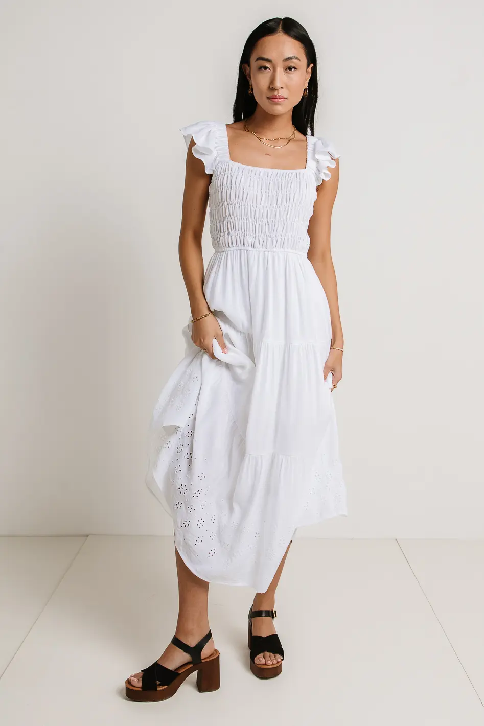 Maxton Midi Dress in White - FINAL SALE - Image 4