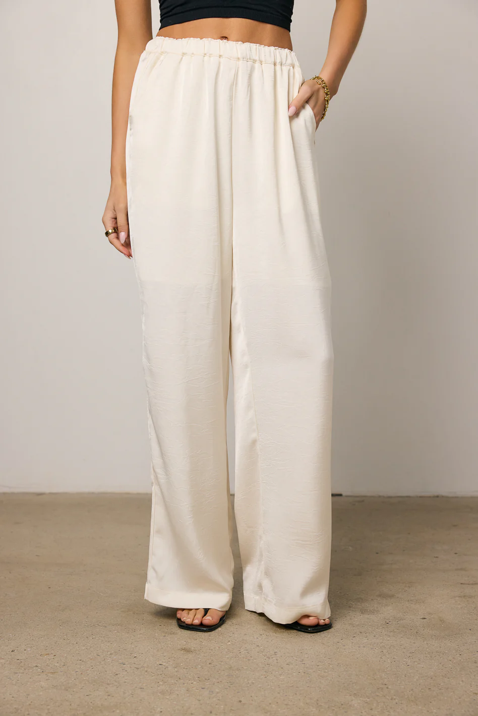 Maya Wide Leg Pants in Ecru - FINAL SALE - Image 4