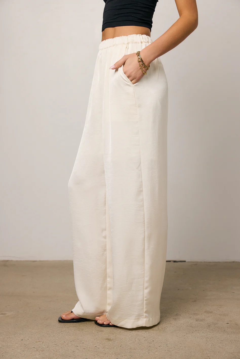 Maya Wide Leg Pants in Ecru - FINAL SALE - Image 6
