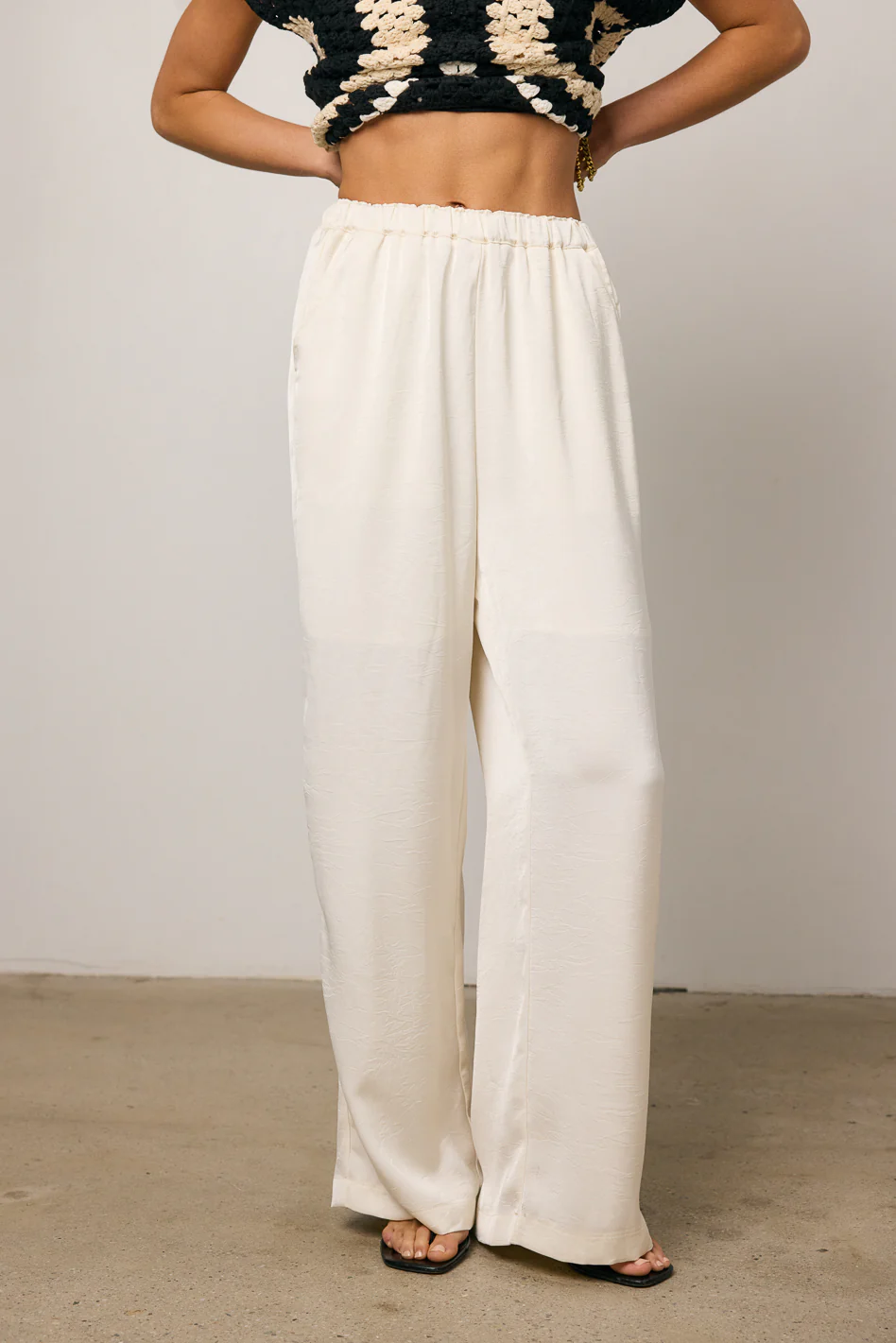 Maya Wide Leg Pants in Ecru - FINAL SALE - Image 7