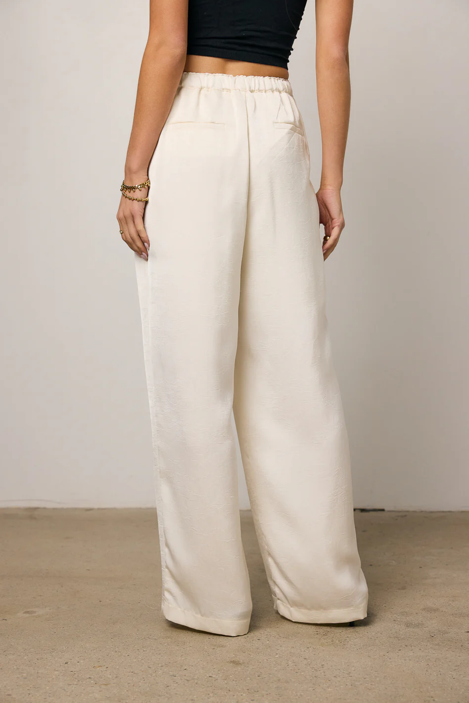 Maya Wide Leg Pants in Ecru - FINAL SALE - Image 8
