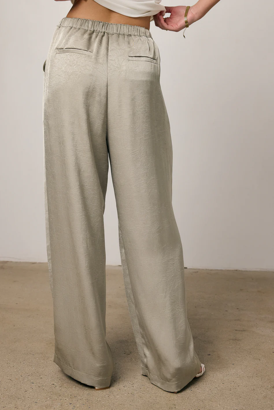 Maya Wide Leg Pants in Sage - FINAL SALE - Image 4