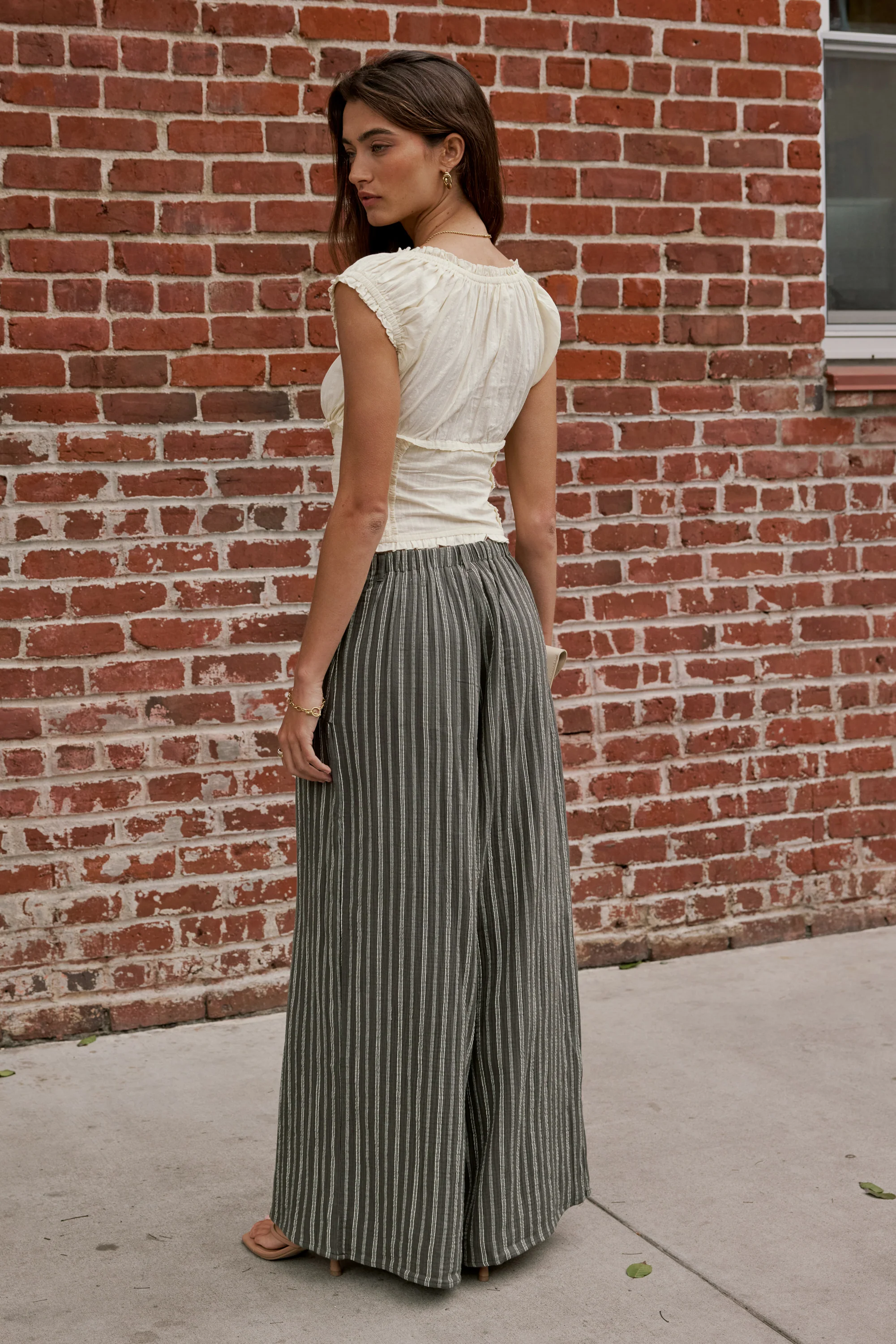 Mayson Wide Leg Pants in Olive - FINAL SALE - Image 3
