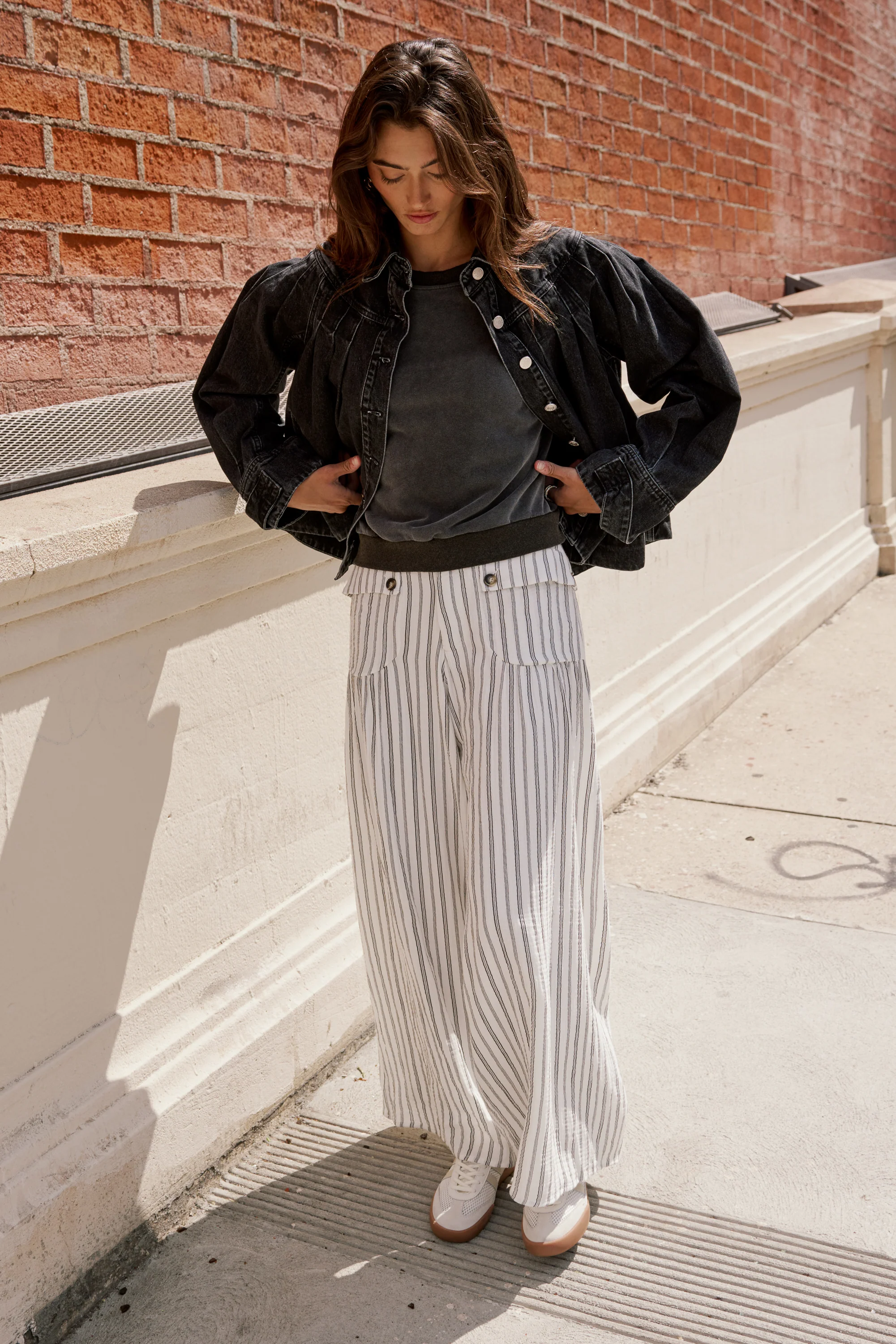 Mayson Wide Leg Pants in White - FINAL SALE - Image 3