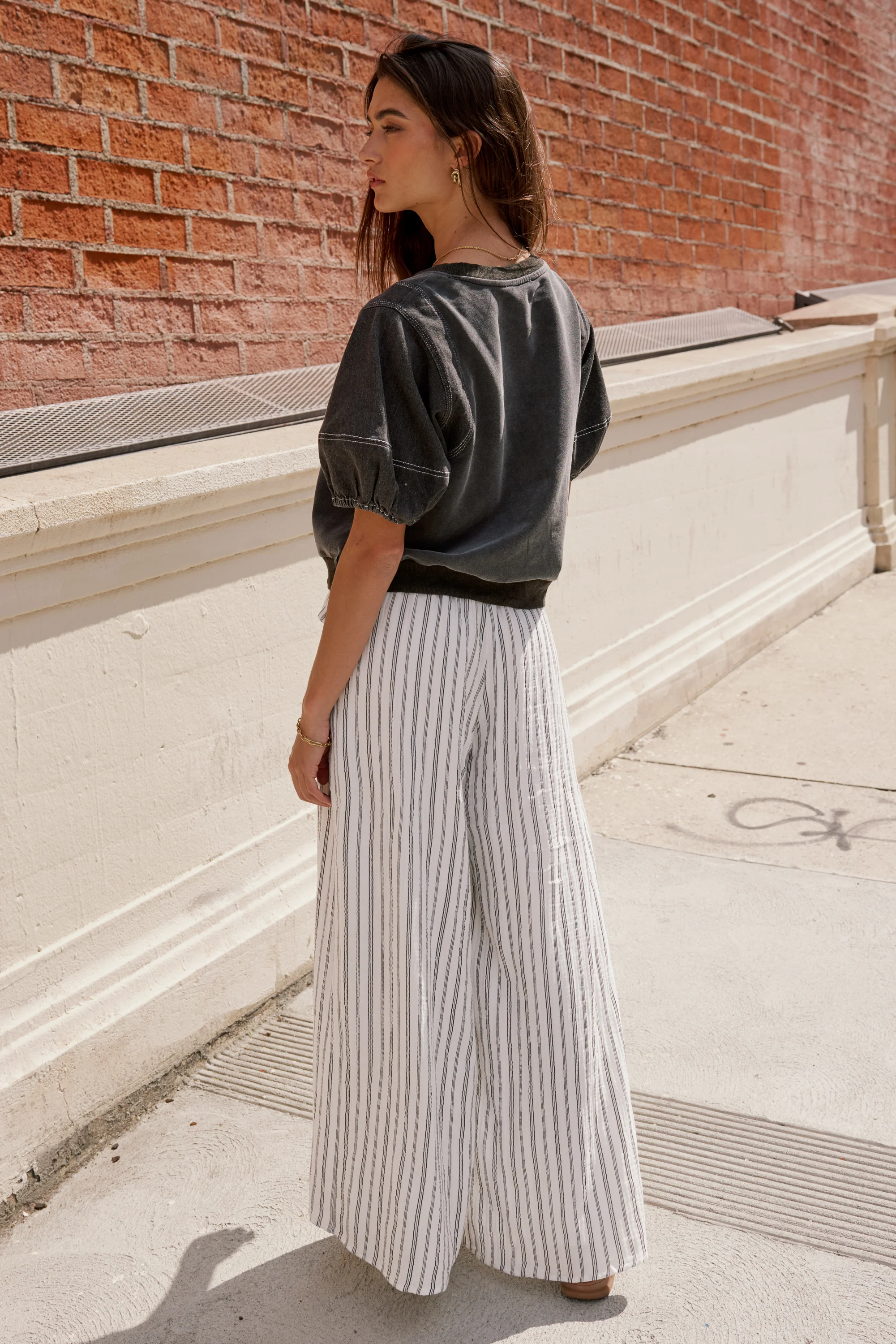 Mayson Wide Leg Pants in White - FINAL SALE - Image 4
