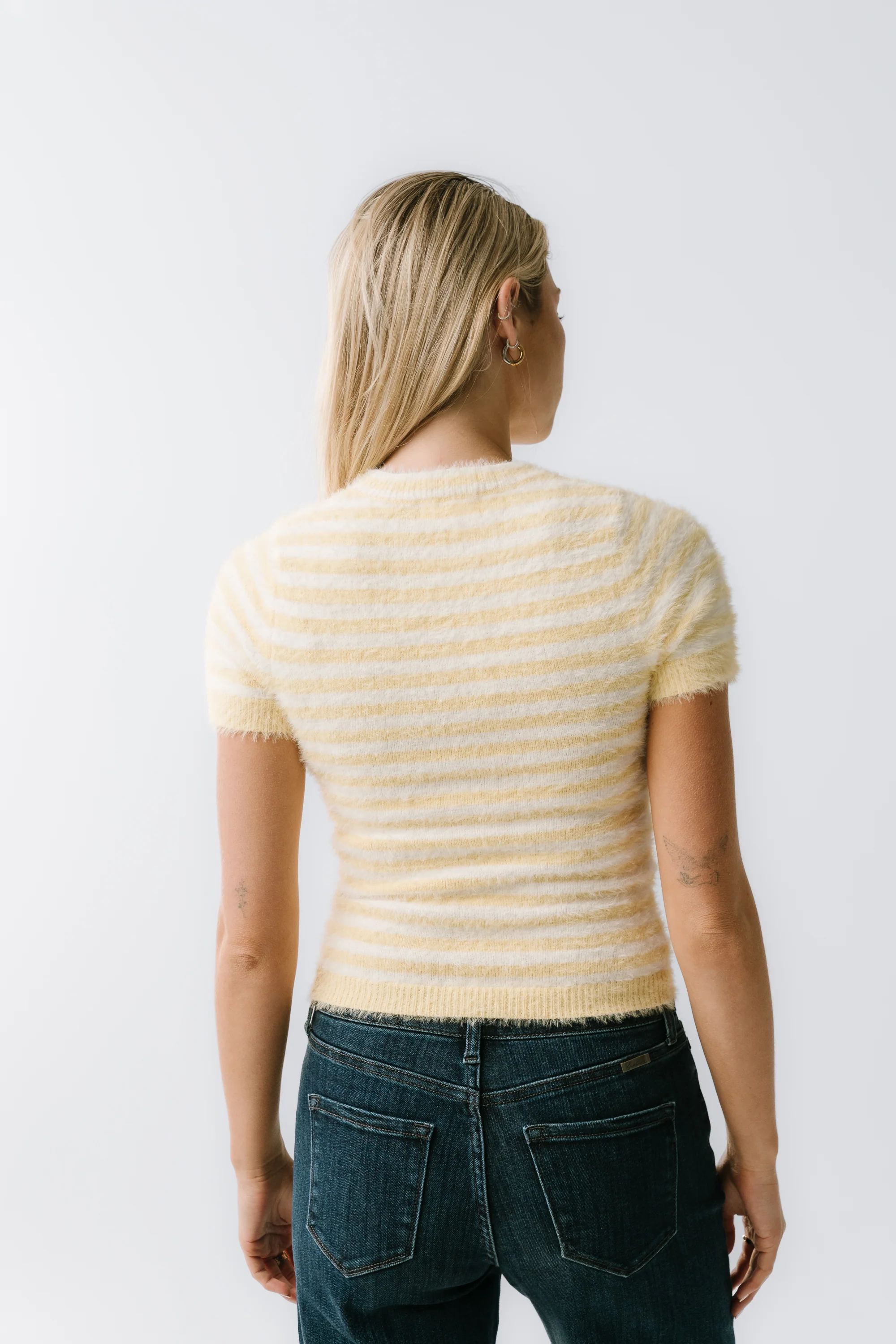 Mazie Fuzzy Sweater in Yellow - Image 3