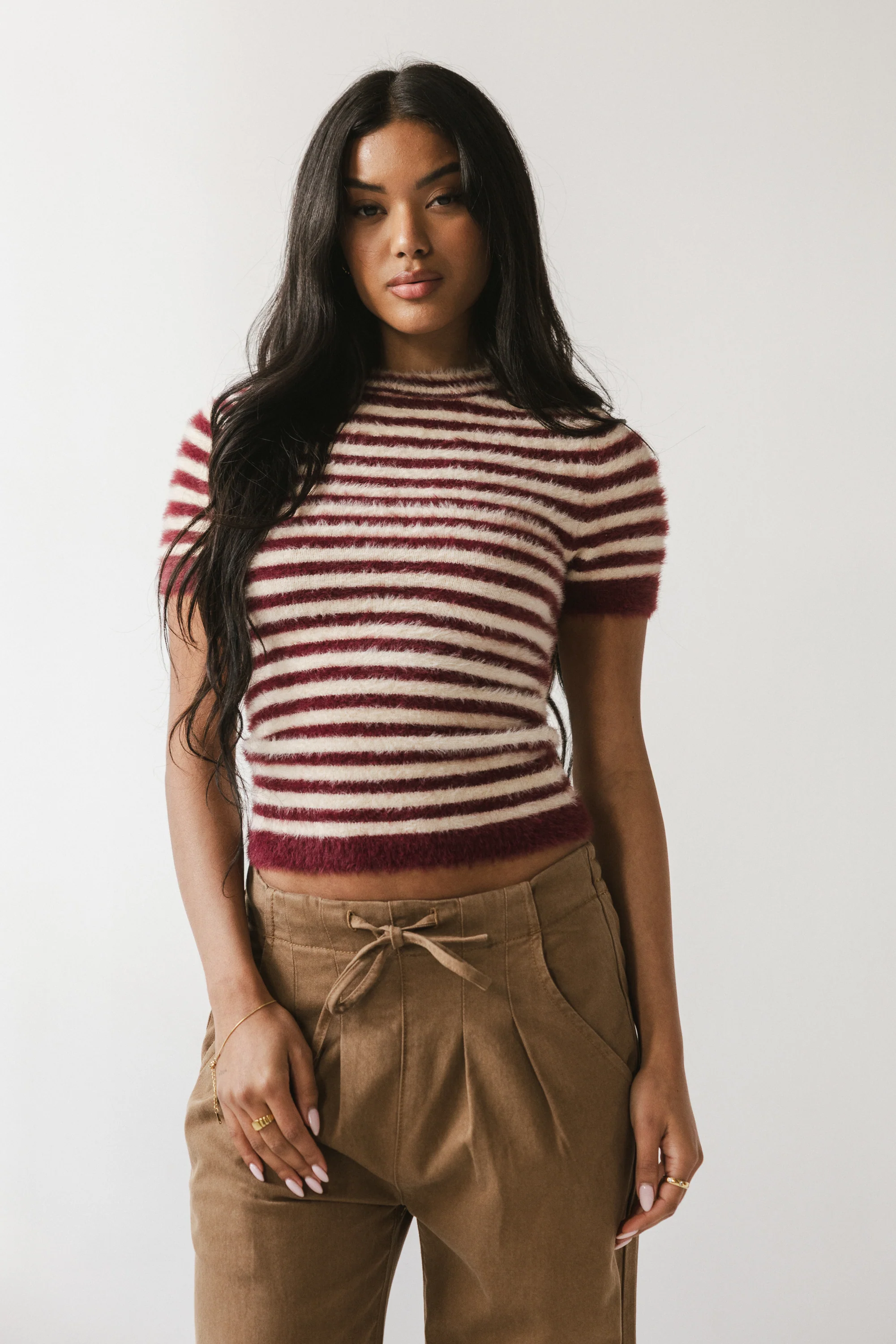 Mazie Fuzzy Sweater in Burgundy - FINAL SALE