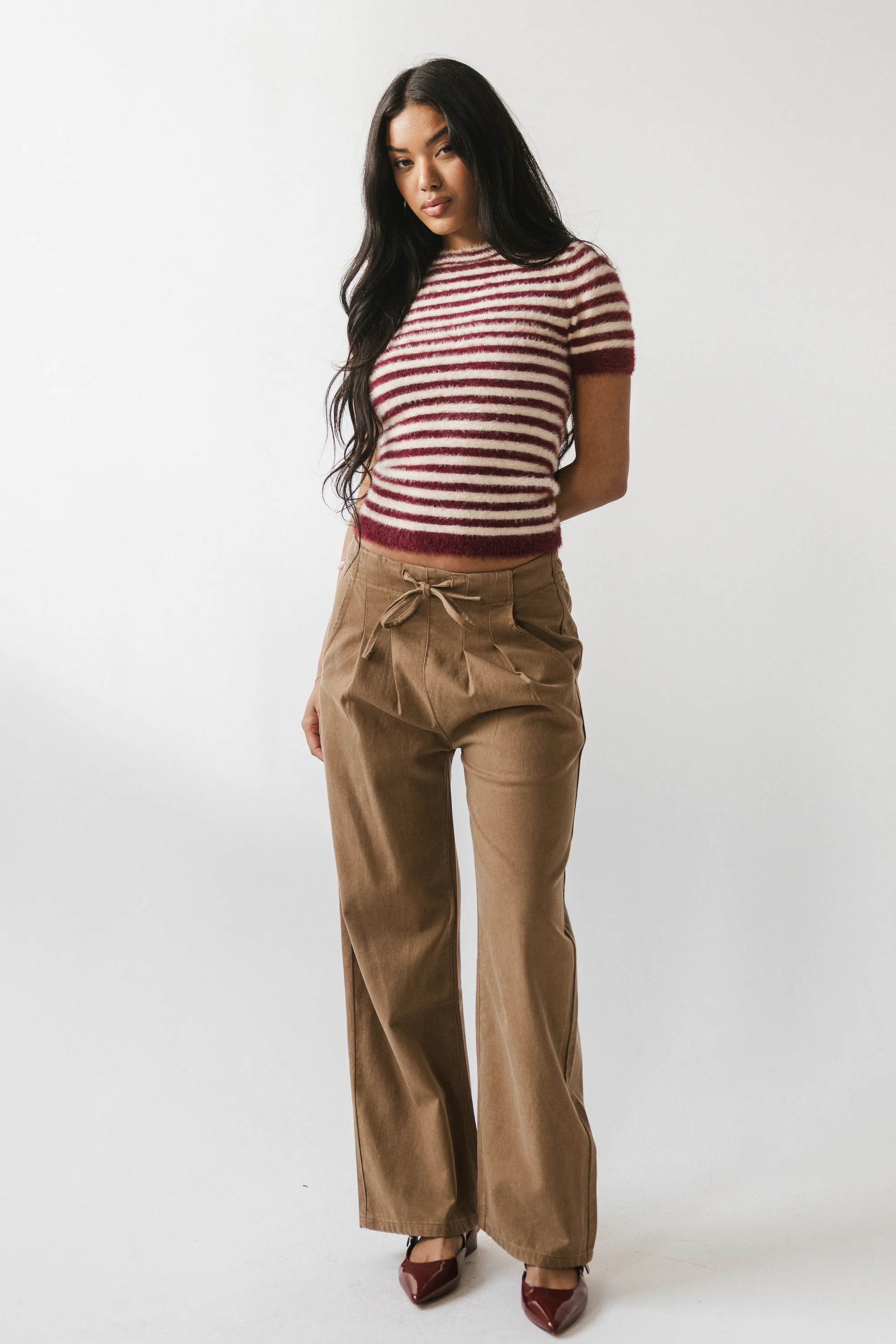 Mazie Fuzzy Sweater in Burgundy - FINAL SALE - Image 2