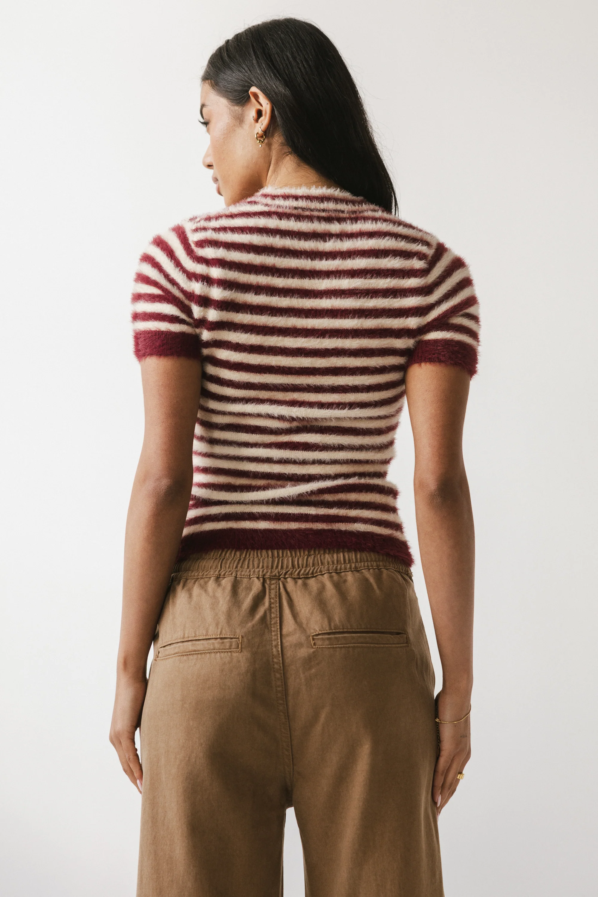 Mazie Fuzzy Sweater in Burgundy - FINAL SALE - Image 3