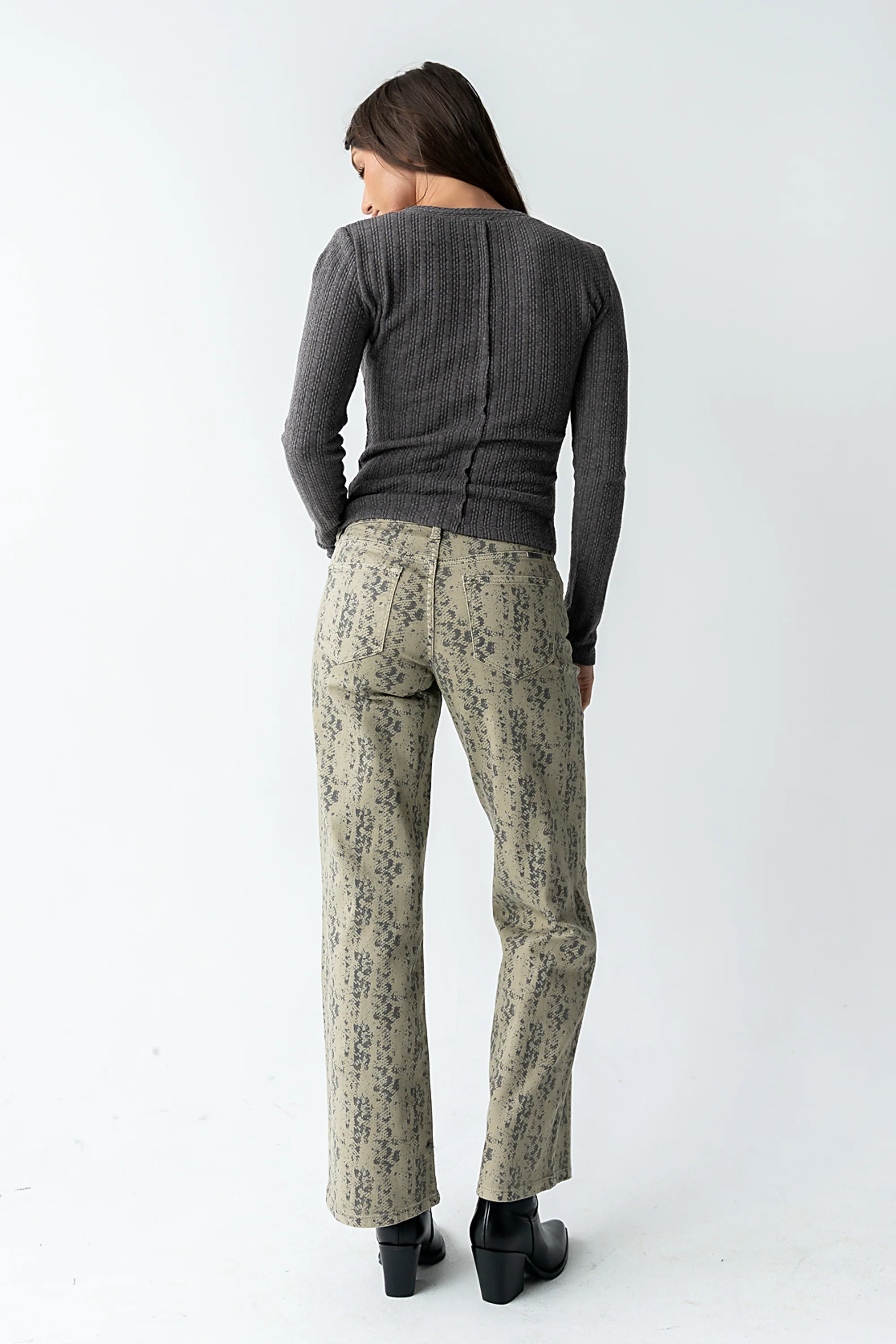 Mckayla Textured Top in Charcoal - Image 4