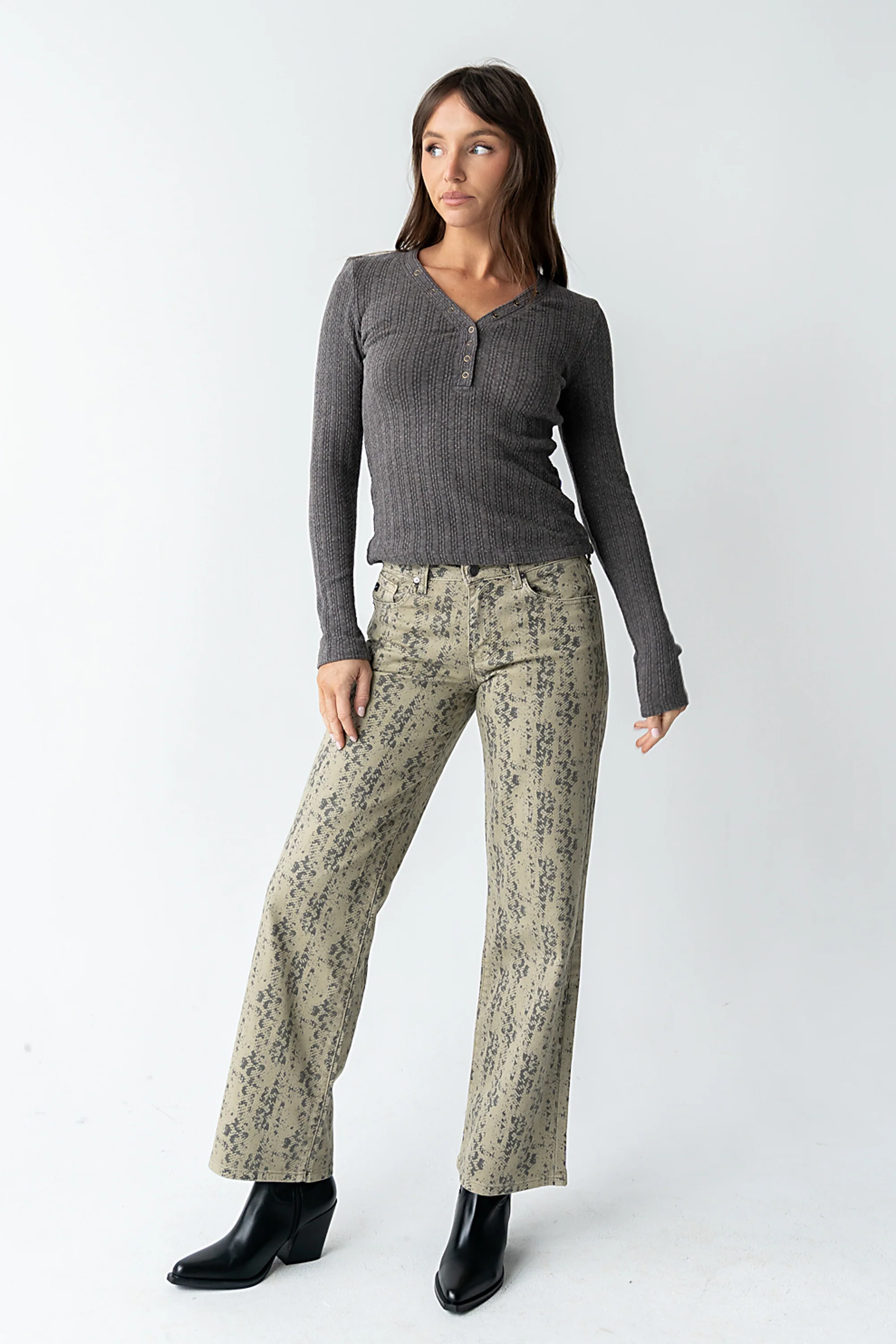 Mckayla Textured Top in Charcoal - Image 5