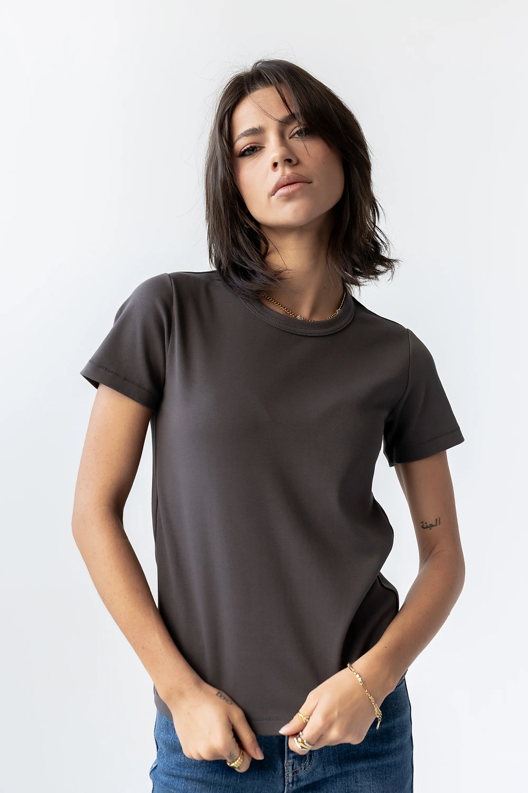 Mckenna T-Shirt in Charcoal - Image 2