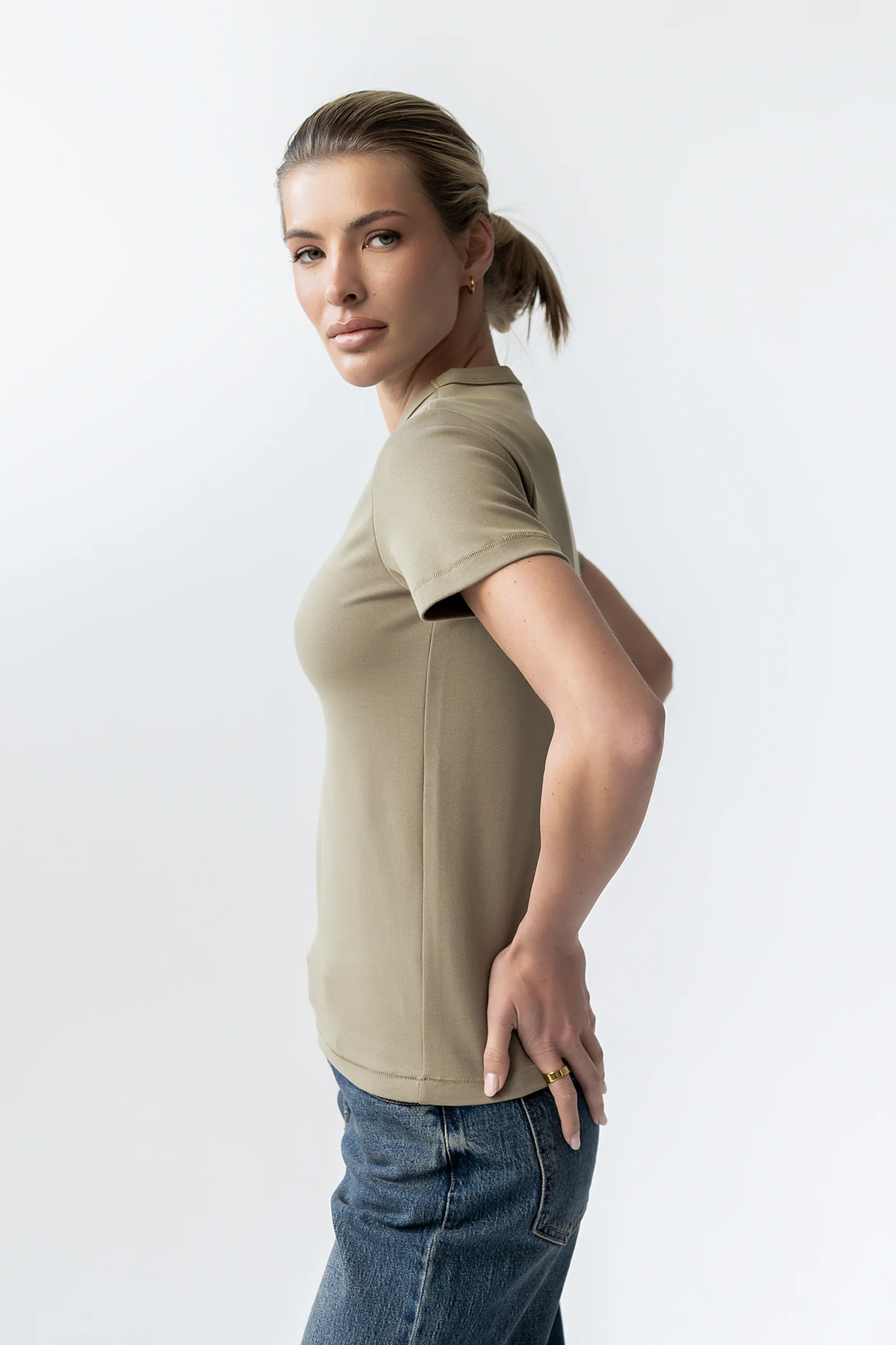 Mckenna T-Shirt in Olive - Image 3