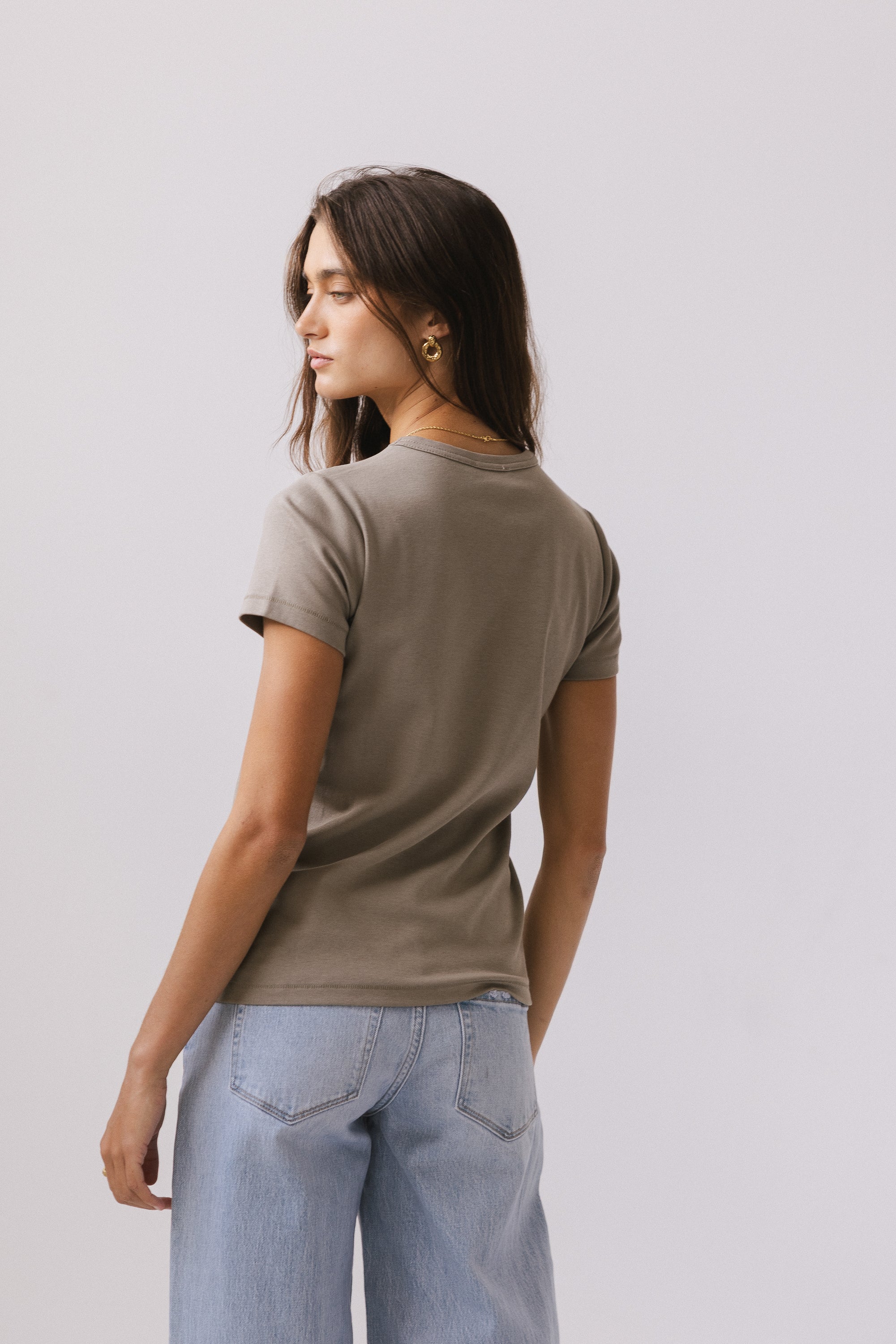 Mckenna T-Shirt in Taupe - FINAL SALE - Image 3