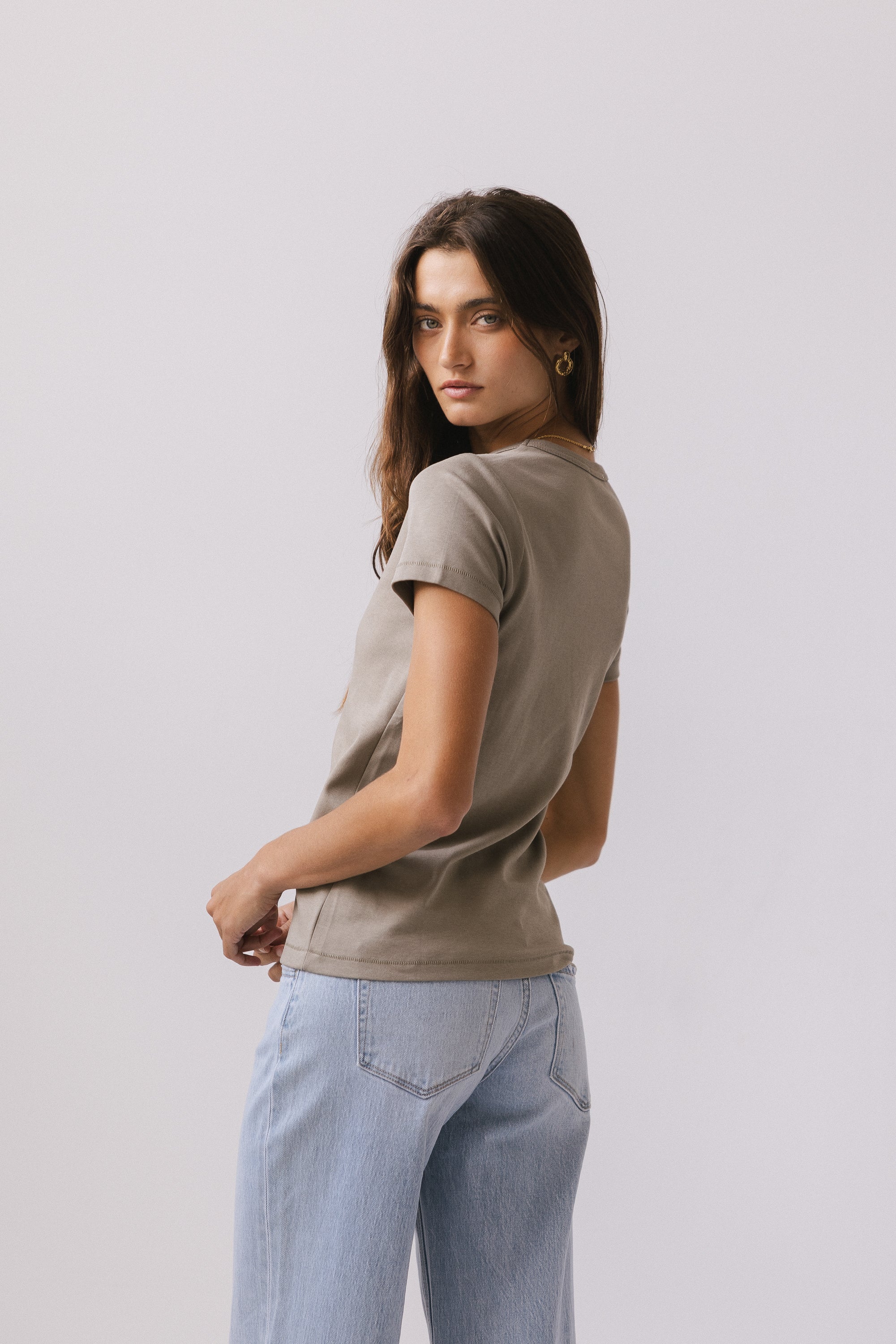Mckenna T-Shirt in Taupe - FINAL SALE - Image 6